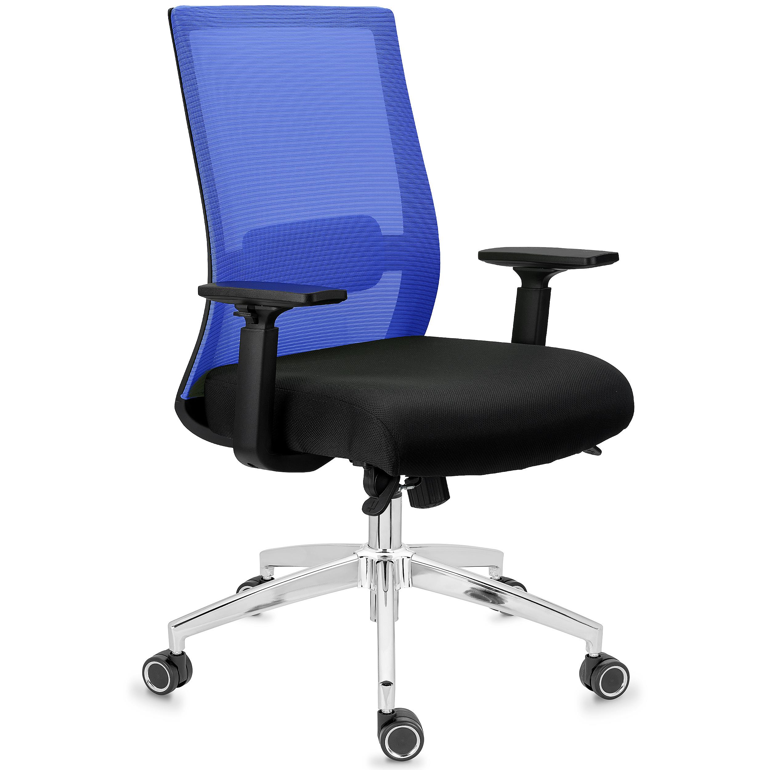 Cadeira Ergonómica NIXON, Suporte Lombar, Grosso Acolchoado, Uso de 8H, Em Azul
