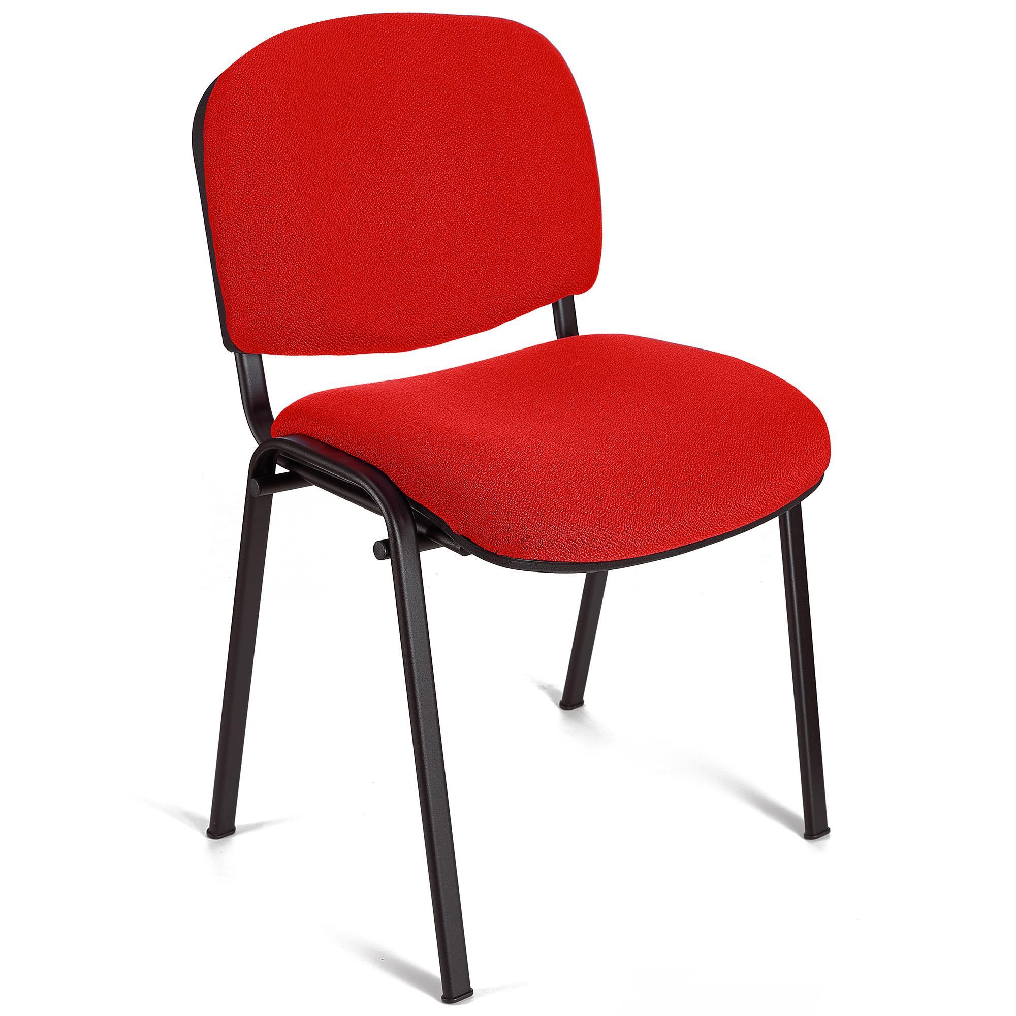 Cadeira de Visita MOBY BASE, Confortável e Prática, Pernas Pretas, Cor Vermelho