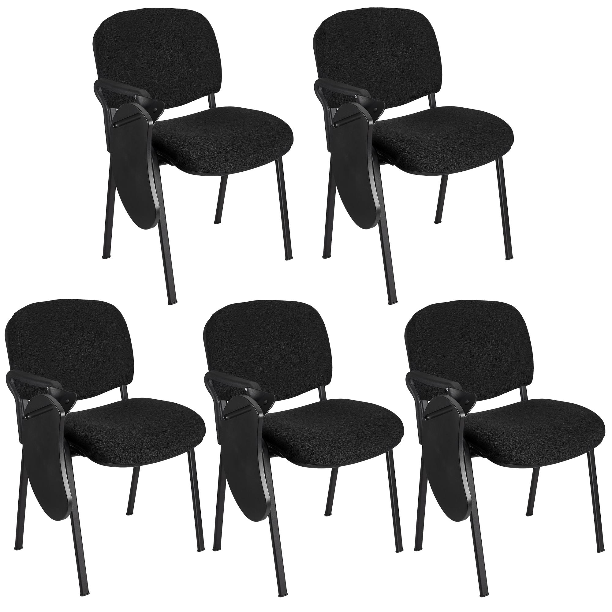 Lote 5 Cadeiras de Visita MOBY COM PALMATÓRIA, Confortável, Pernas Pretas, Cor Preto