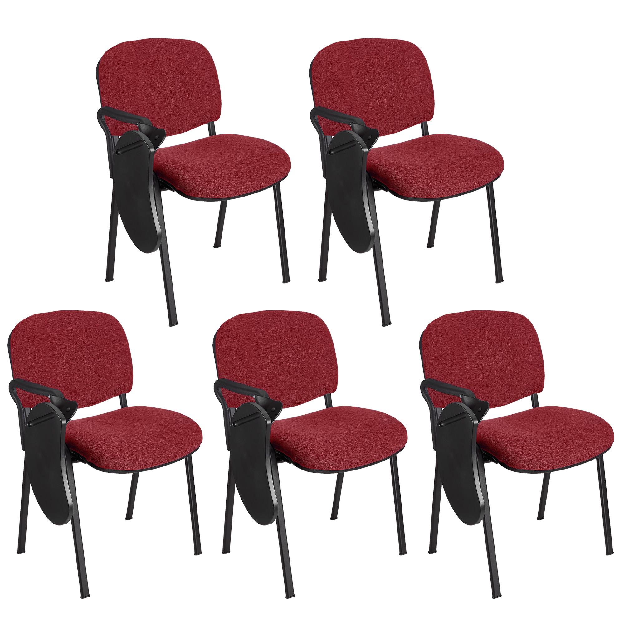 Lote 5 Cadeiras de Visita MOBY COM PALMATÓRIA, Confortável, Pernas Pretas, Cor Bordeaux