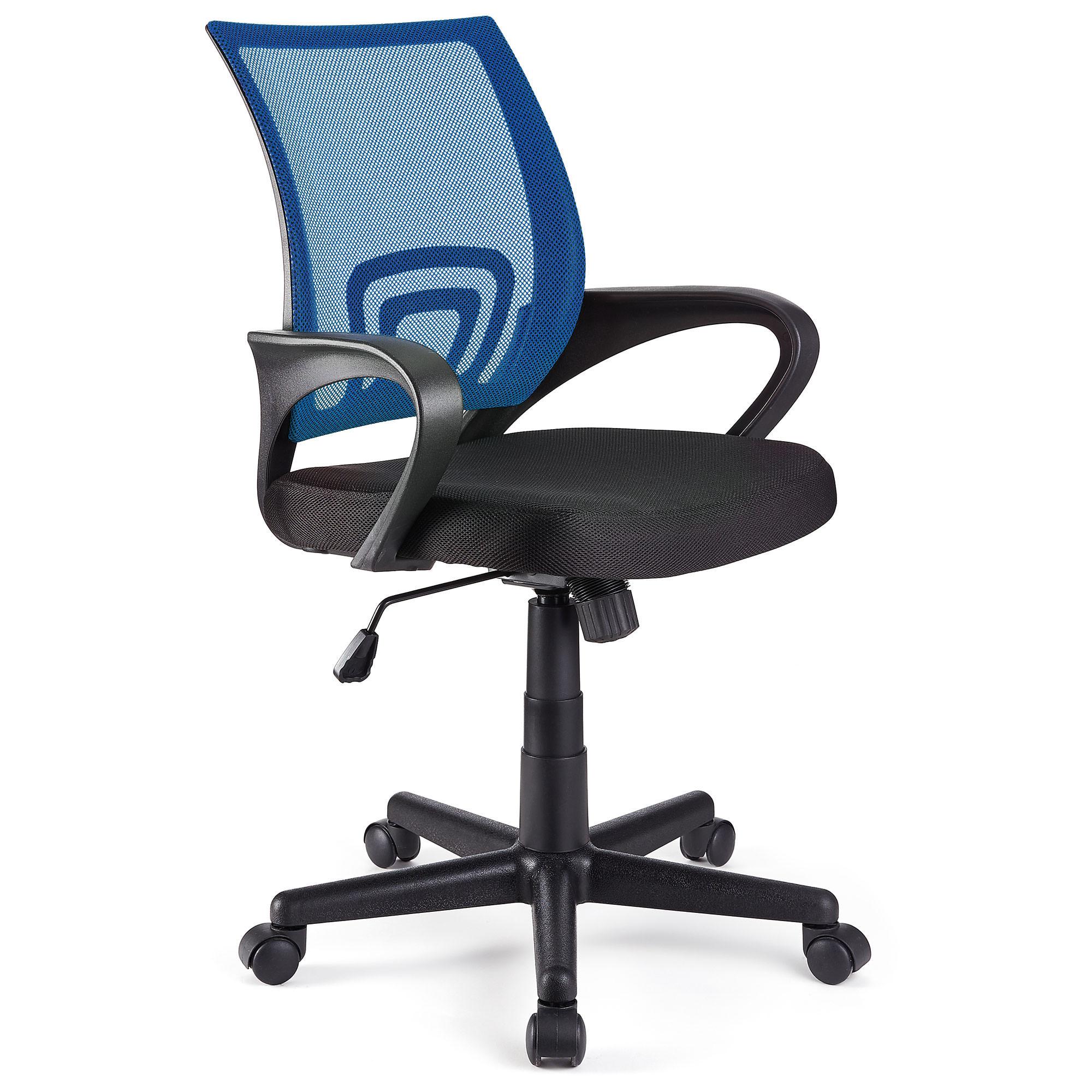 Cadeira de Escritório SEUL, Design Atractivo, Assento Acolchoado, Cor Azul