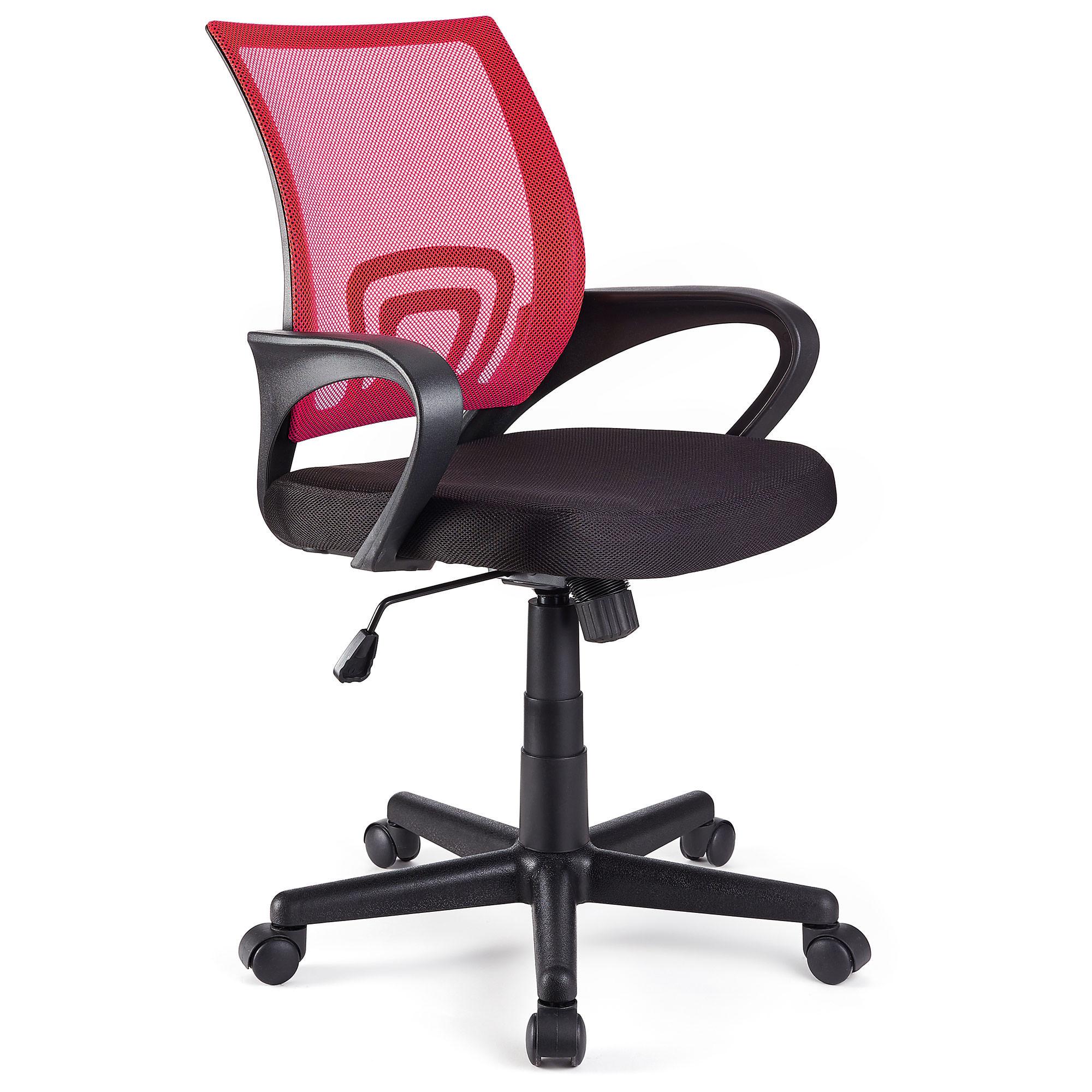 Cadeira de Escritório SEUL, Design Atractivo, Assento Acolchoado, Cor Vermelho