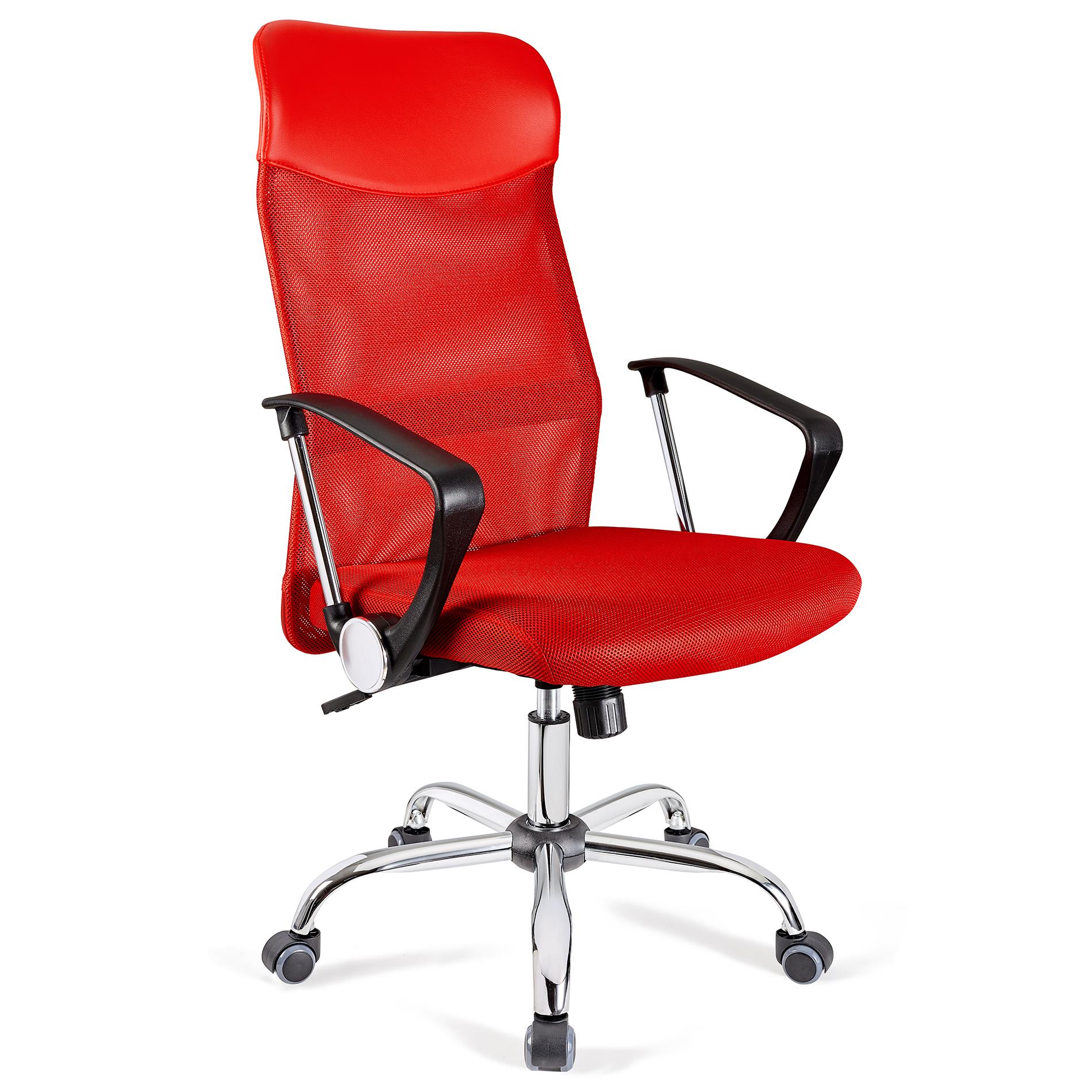 Cadeira de Escritório ASPEN, Malha Respirável, Assento Acolchoado e Preço Incrível, Cor Vermelho