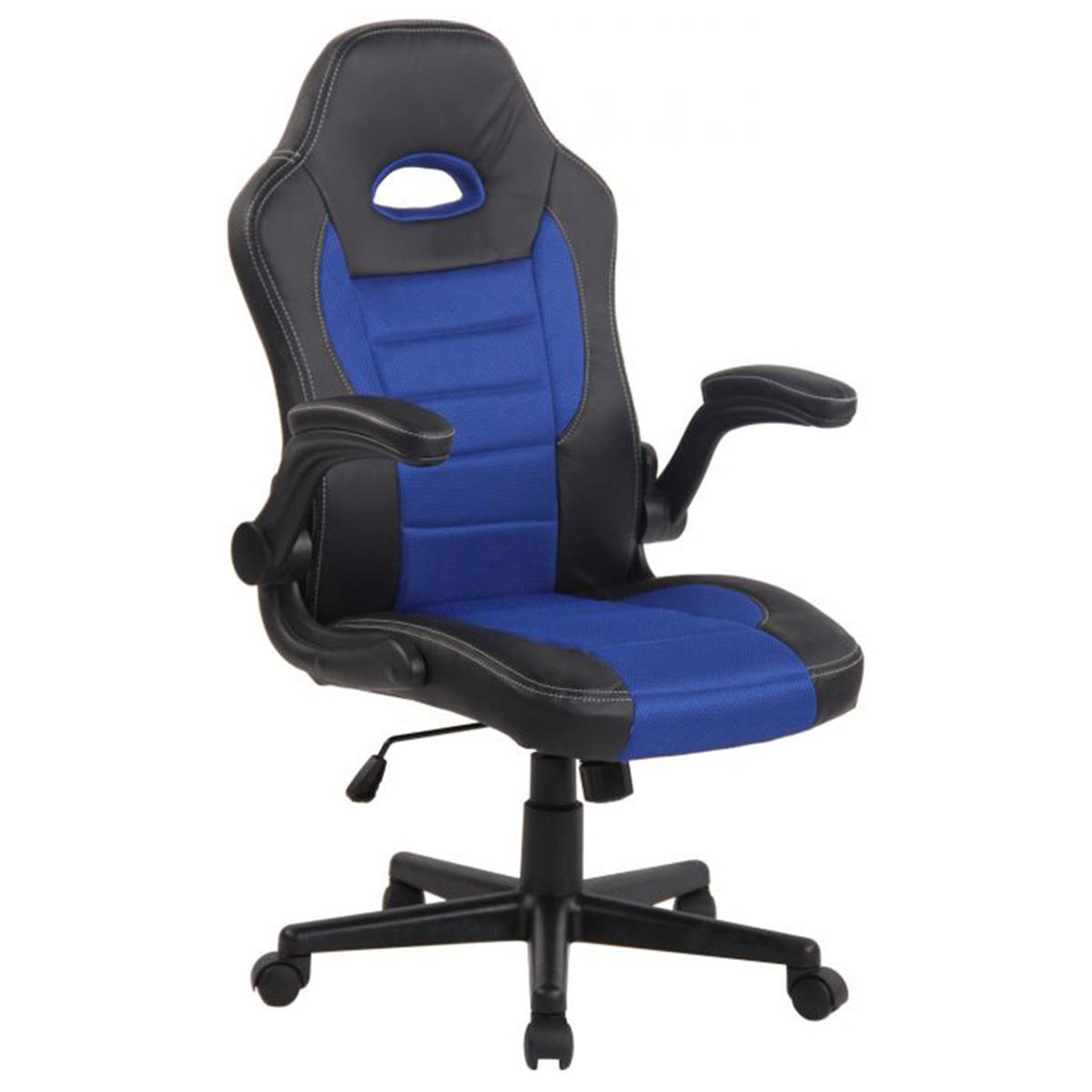 Cadeira de Computador Gaming LOTUS, Apoia Braços Dobráveis, em Pele Malha Respirável, Cor Azul