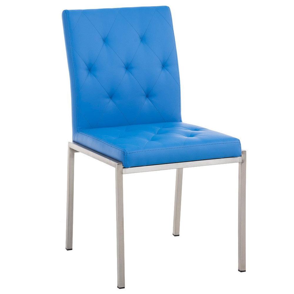 Cadeira de Visita GALA, Acolchoado Grosso, Resistente, Em Pele, Cor Azul