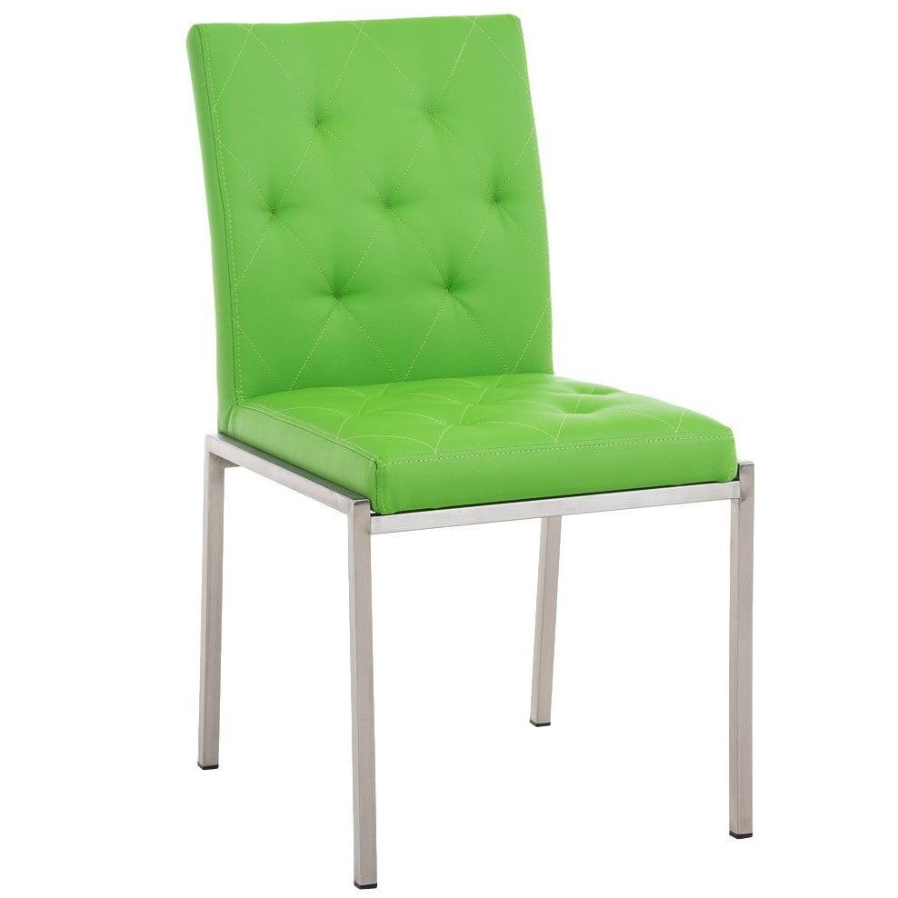 Cadeira de Visita GALA, Acolchoado Grosso, Resistente, Em Pele, Cor Verde
