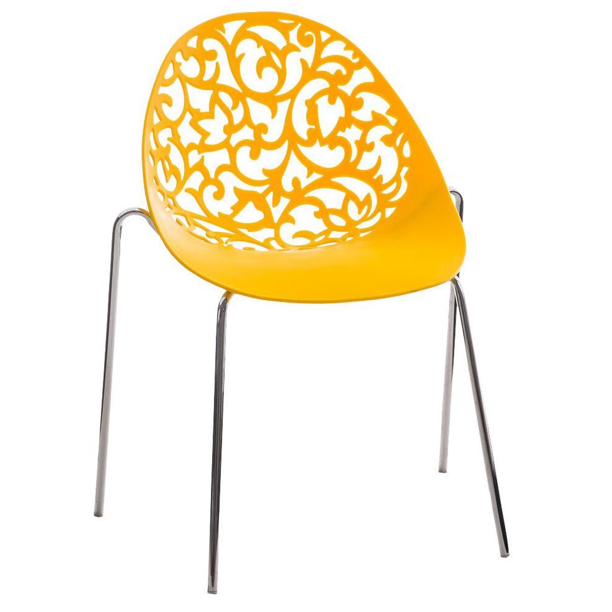 Cadeira de Visita DENALI, Empilhável, Estrutura Metálica, Em Cor Amarelo
