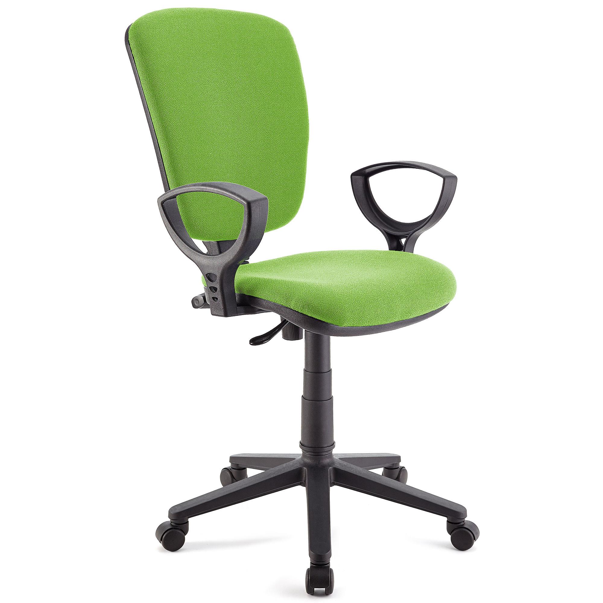 Cadeira de escritório CALIPSO, Encosto ajustável. Em Pano Resistente, Cor Verde Lima