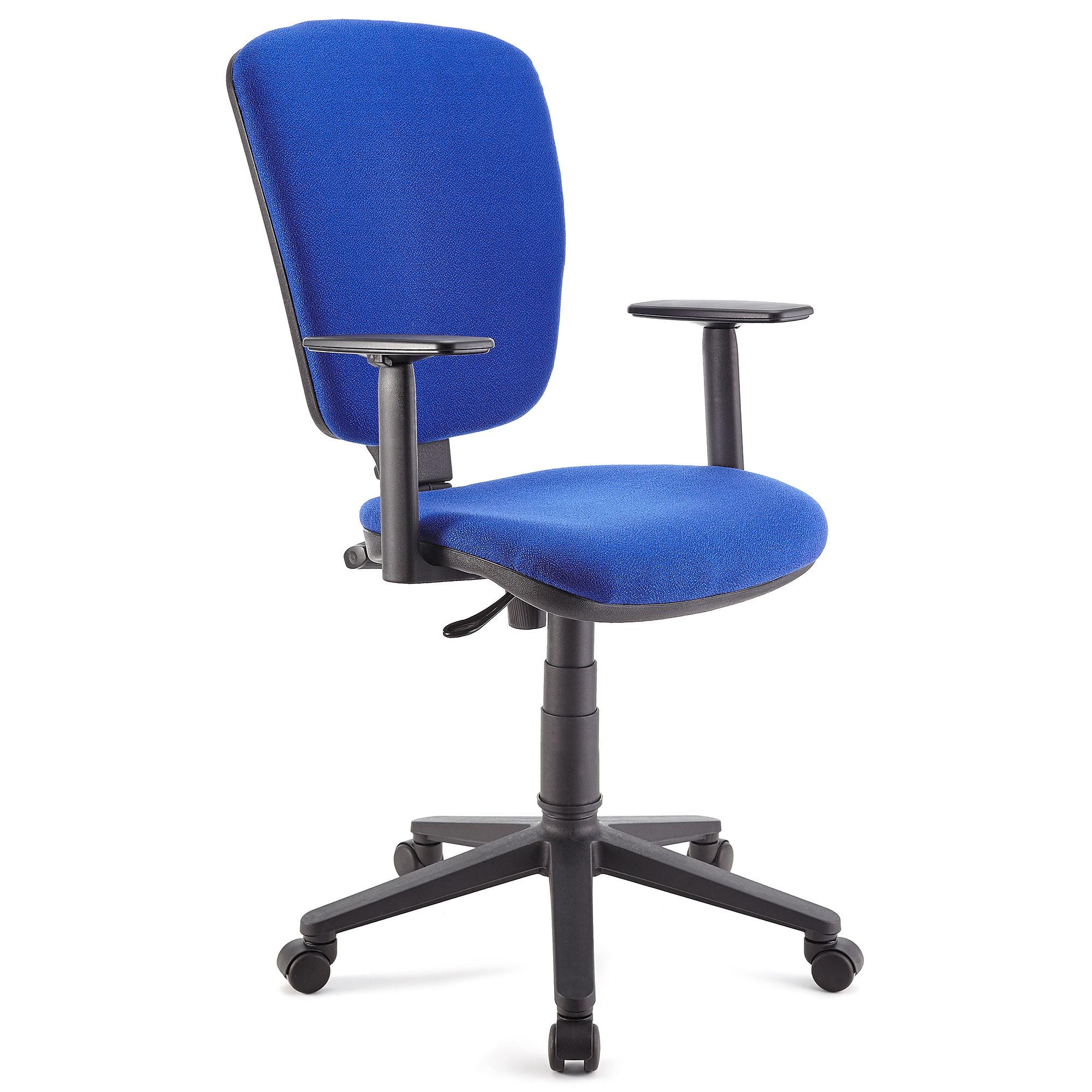 Cadeira de Escritório CALIPSO PLUS, Encosto e Apoia braços Ajustáveis, Em Pano, Azul 