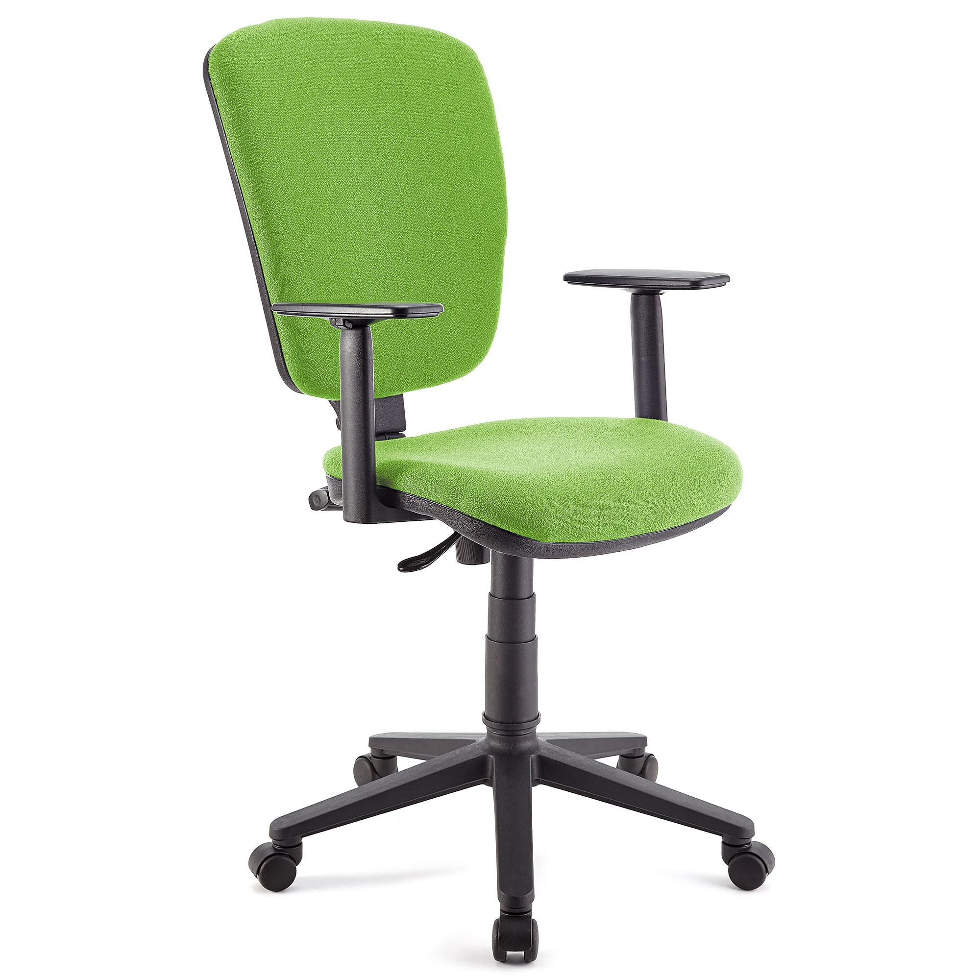 Cadeira de escritório CALIPSO PLUS, Encosto e Apoia braços Ajustáveis, Robusta, Em Pano Verde Lima