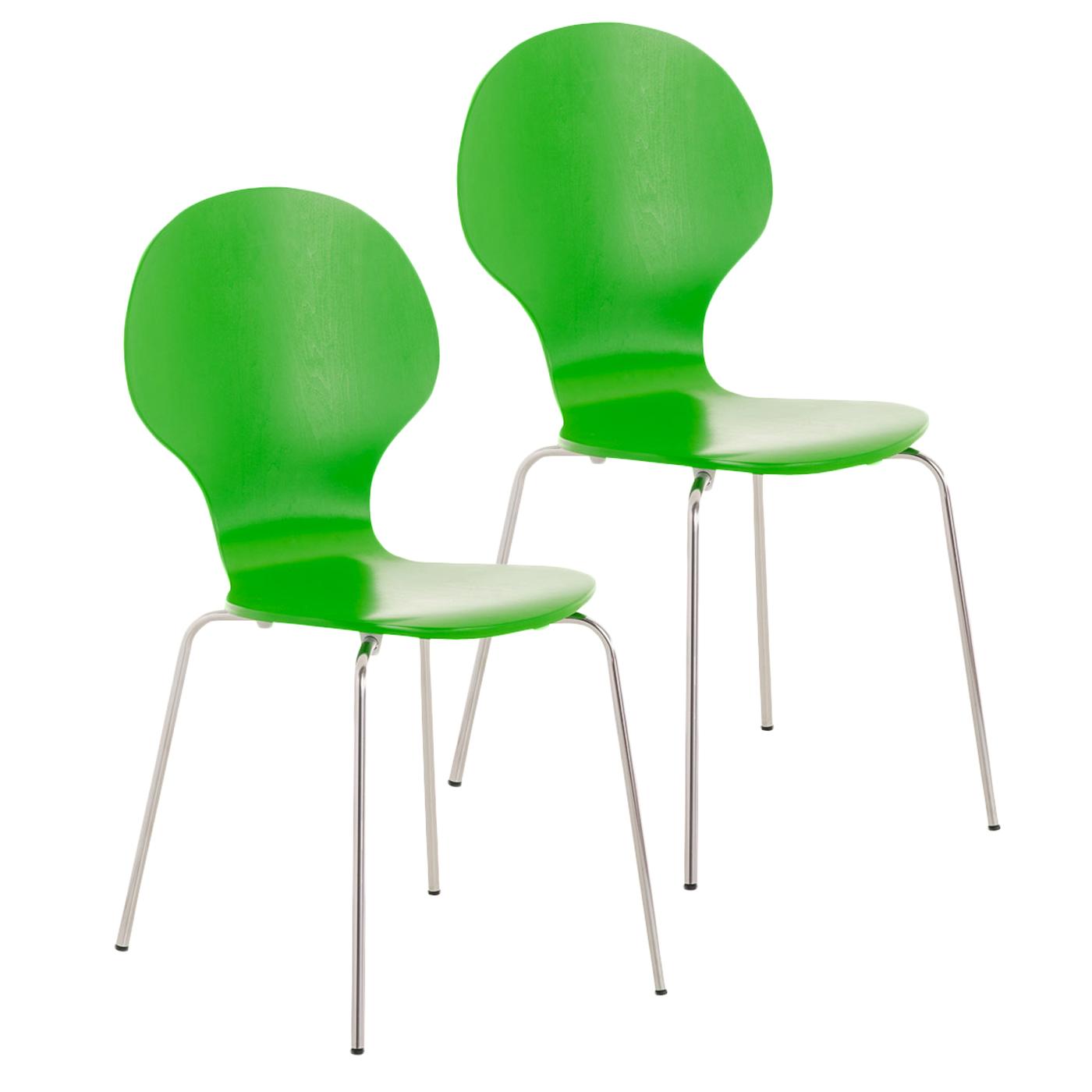 Lote 2 Cadeiras de Visita CARVALHO, Estrutura Metálica, Empilháveis, Em Cor Verde