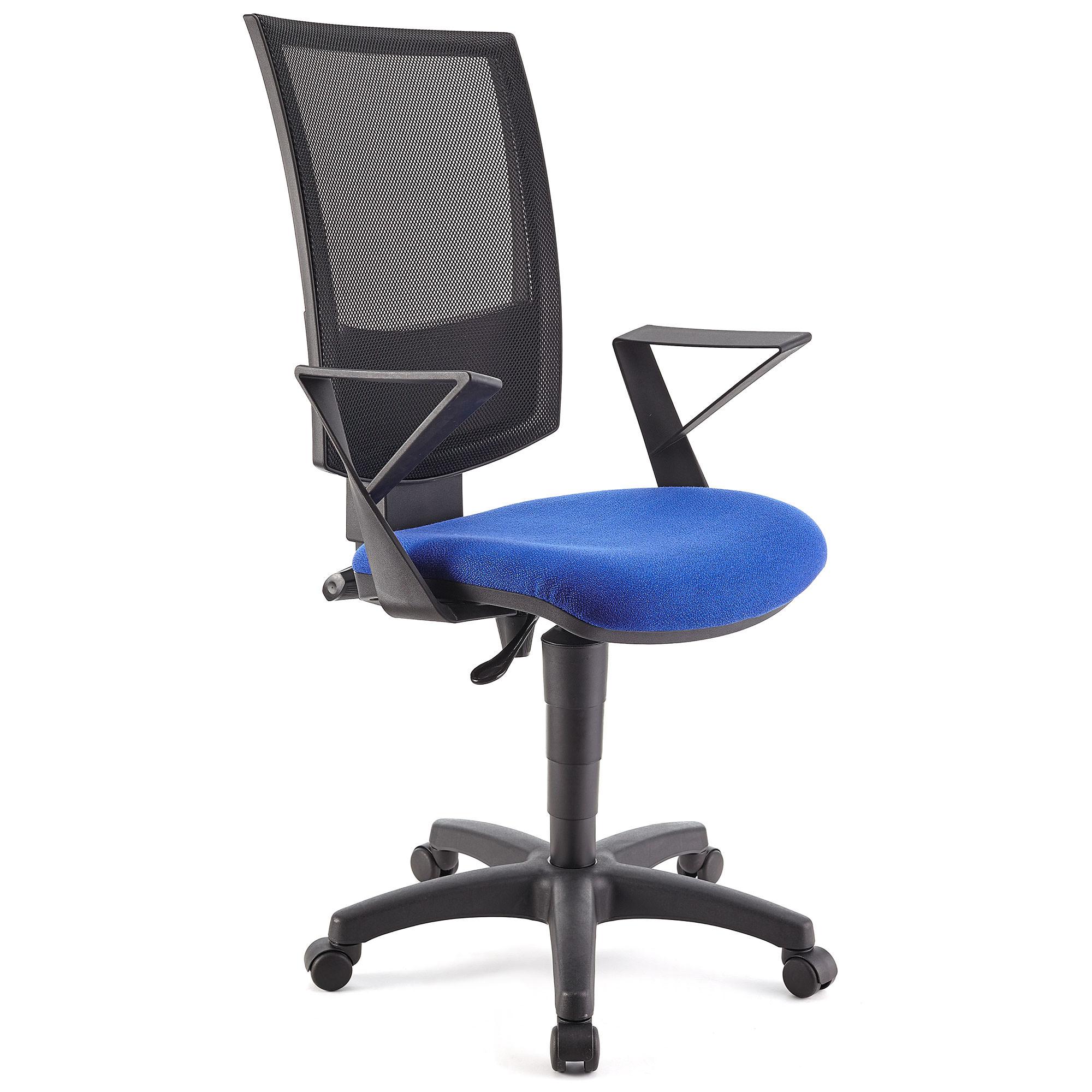 Cadeira de Escritório PANDORA, Encosto Ajustável em Malha, Bom Acolchoado, Azul