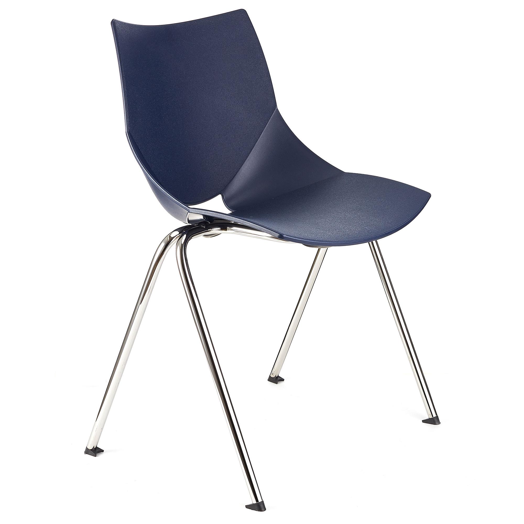 Cadeira de Visita AMIR, Confortável e Prática, Empilhável, Cor Azul