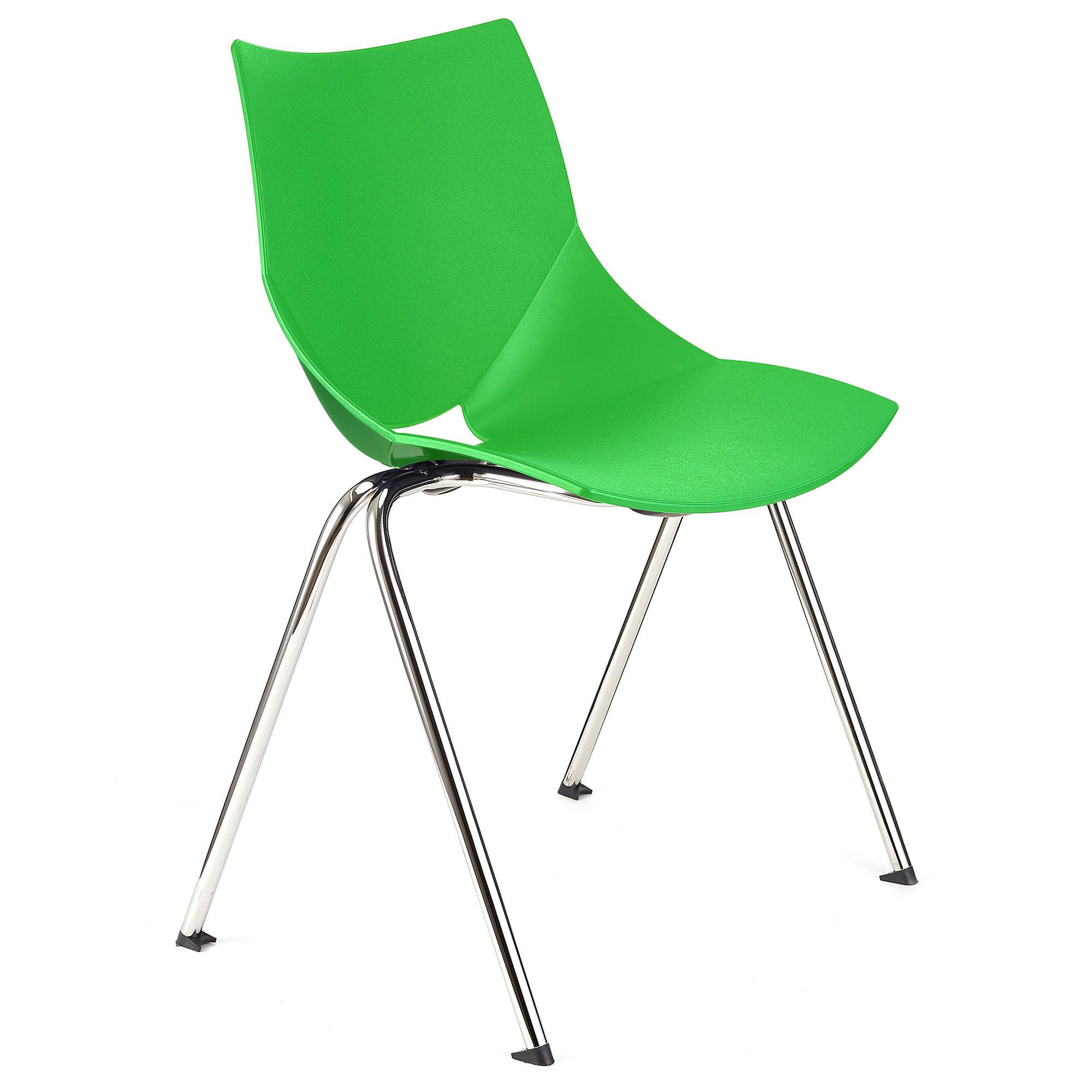 Cadeira de Visita AMIR, Confortável e Prática, Empilhável, Cor Verde