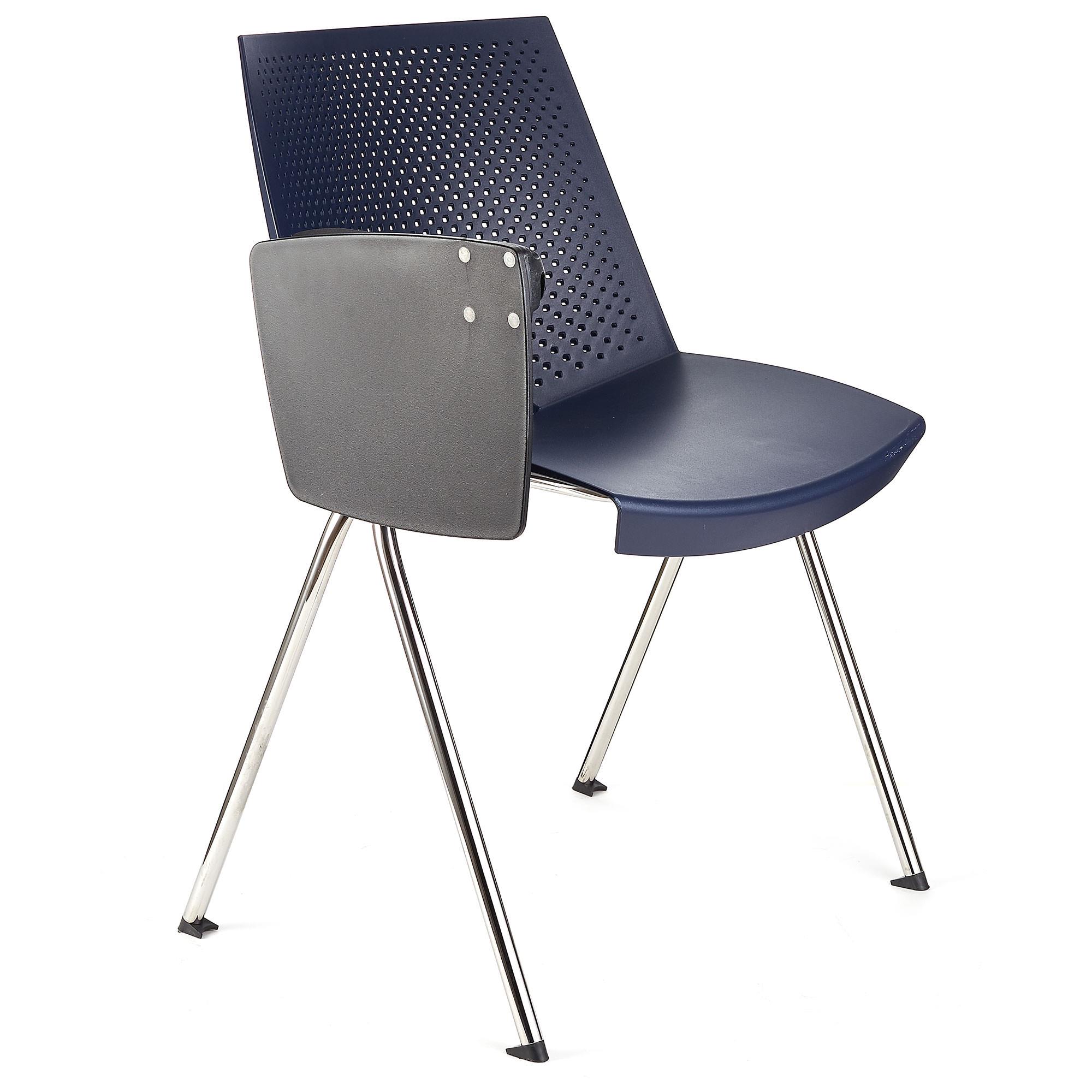 Cadeira de Visita ENZO COM PALMATÓRIA, Confortável e Prática, Empilhável, Cor Azul