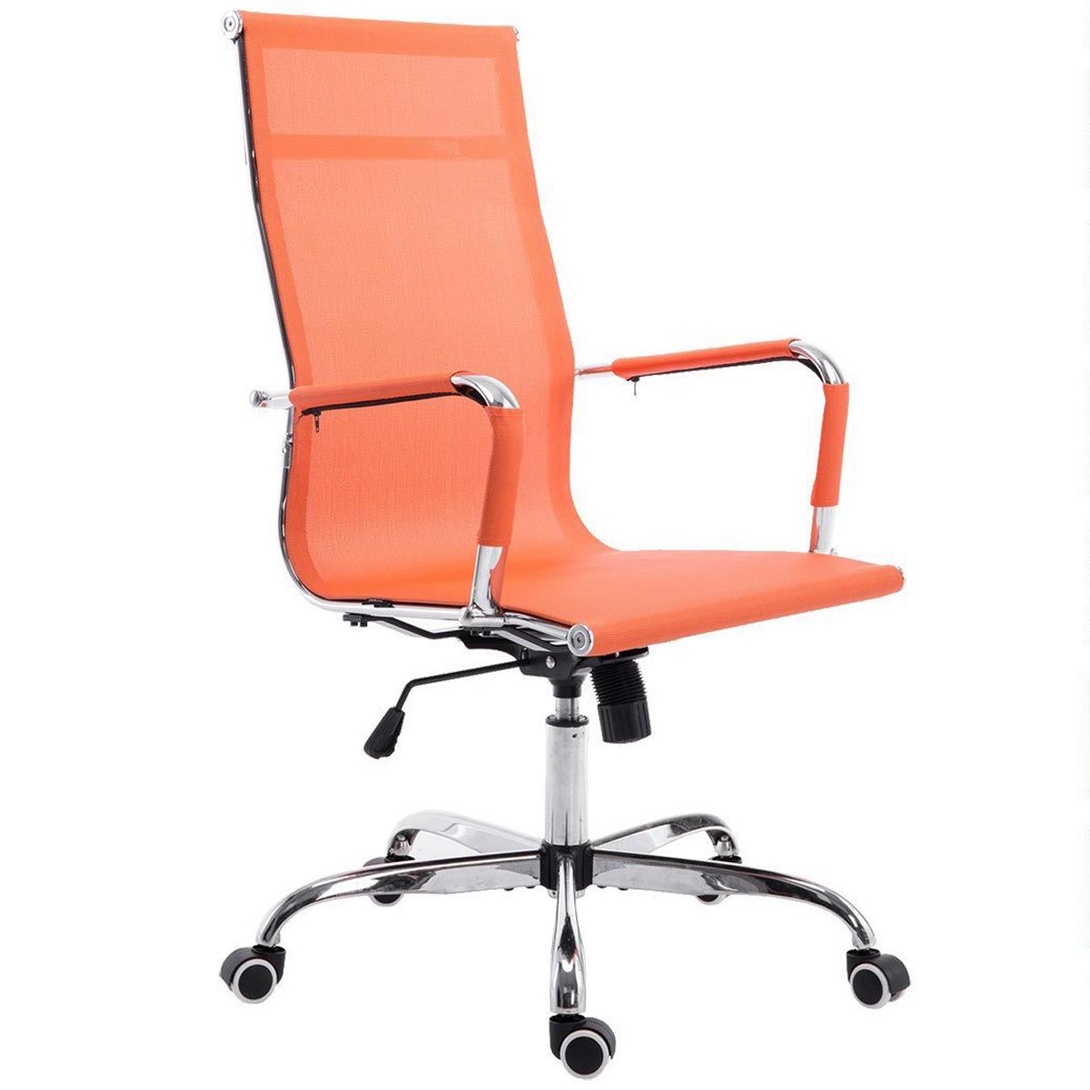 Cadeira de escritório ITALICA, Estrutura Metálica, Bonito Design em Malha Transpirável cor Laranja
