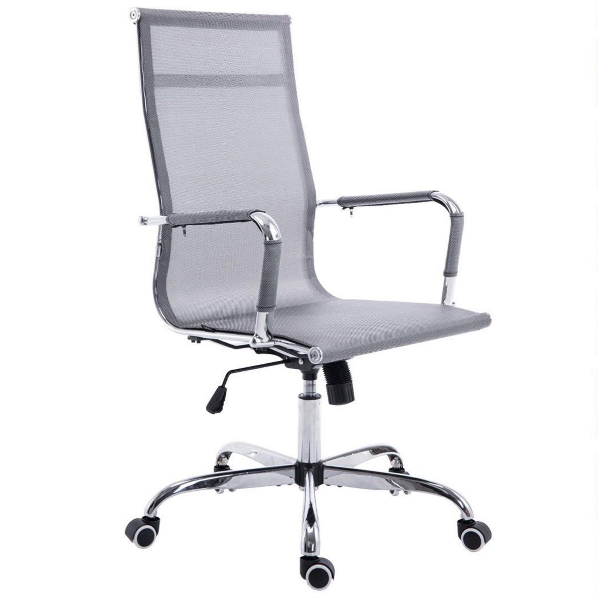 Cadeira de escritório ITALICA, Estrutura Metálica, Bonito Design em Malha Transpirável cor Cinza