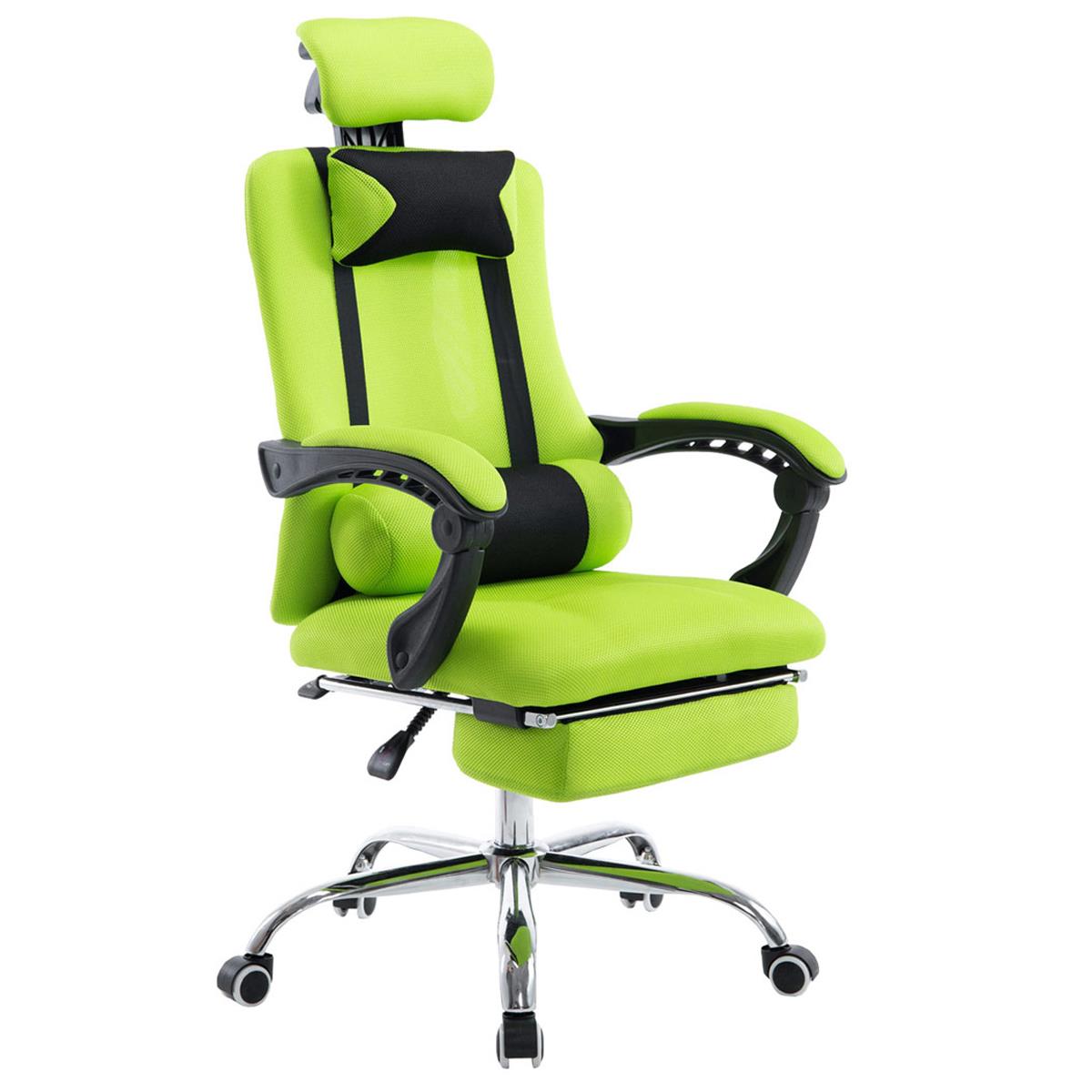 Cadeiras Gaming ANTARES, Reclinável, Apoia Pés Extensível, Malha Respirável, Cor Verde