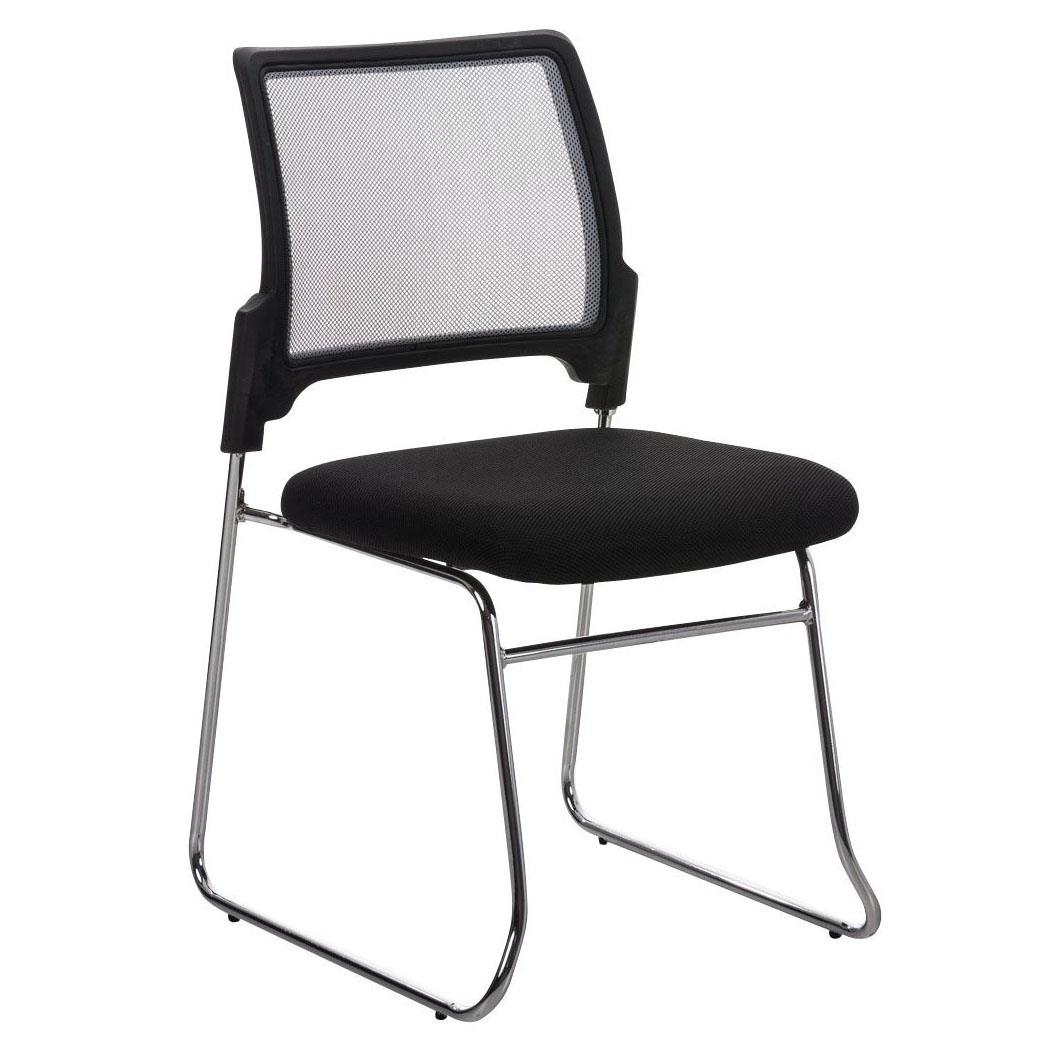 Cadeira de Visita CRANTON, Empilhável, Estrutura Metálica, Malha Respirável, Cinzento