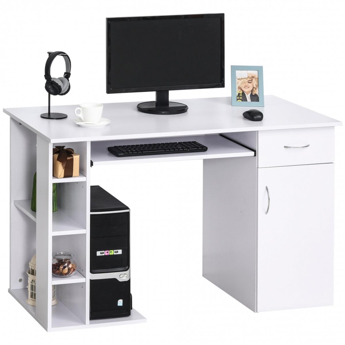 Mesa Para Computador GUINEA, Dimensões 120x60x74 cm, Em Madeira, Cor Branco