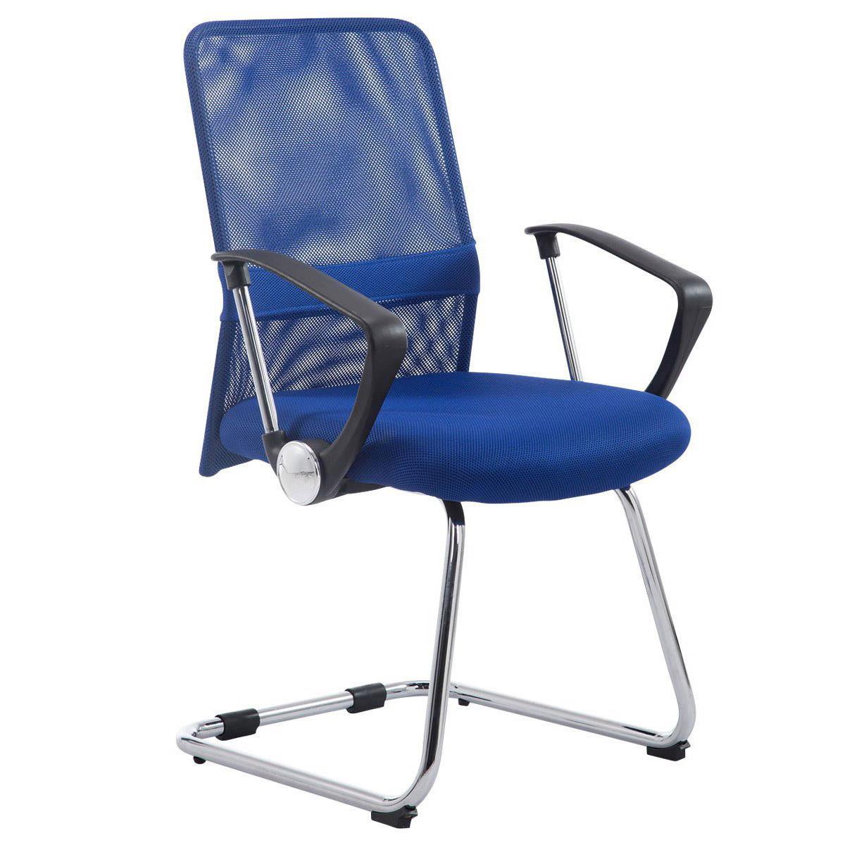 Cadeira de Visita ASPEN V, Assento Acolchoado, Em Malha Respirável, Cor Azul