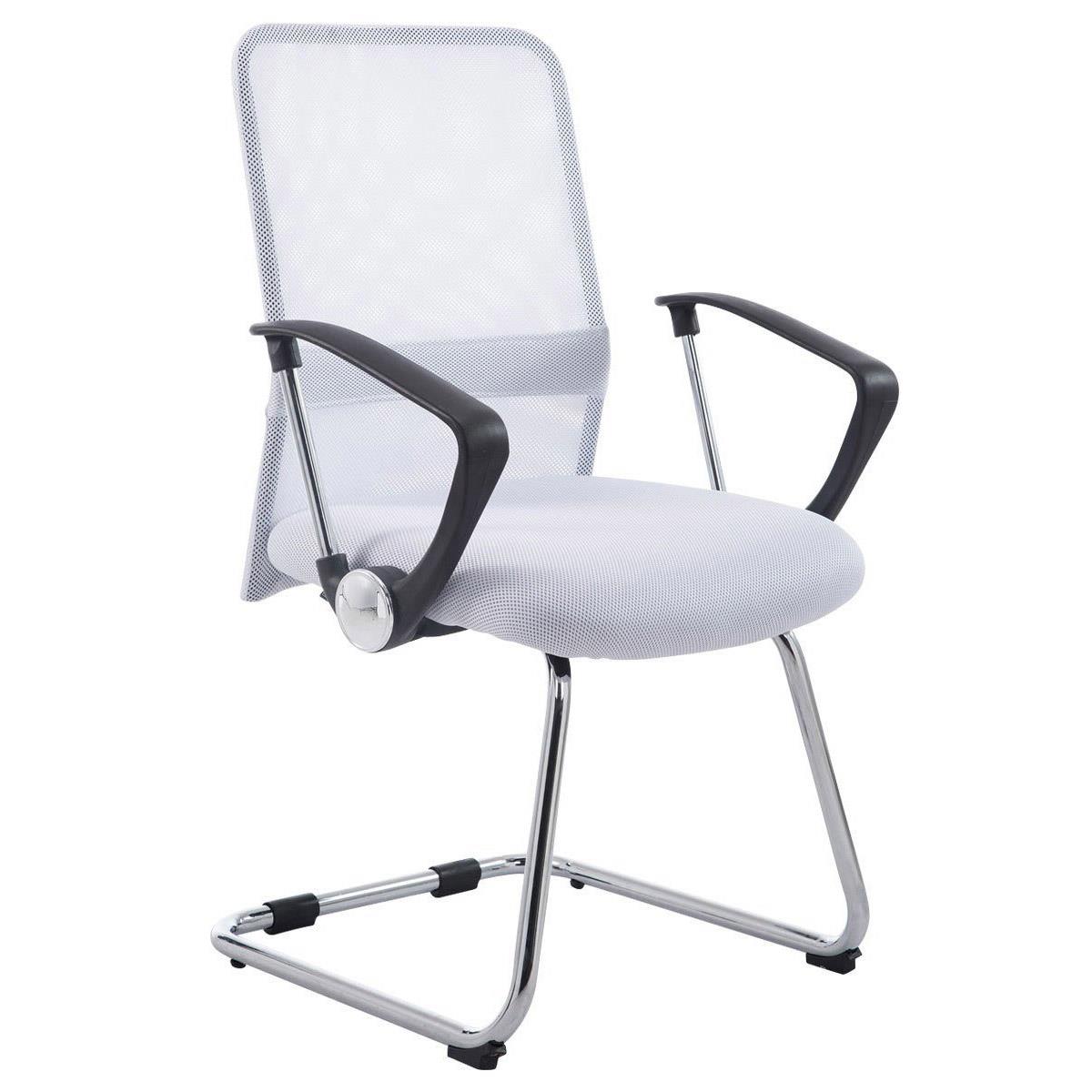 Cadeira de Visita ASPEN V, Assento Acolchoado, Em Malha Respirável, Cor Branco