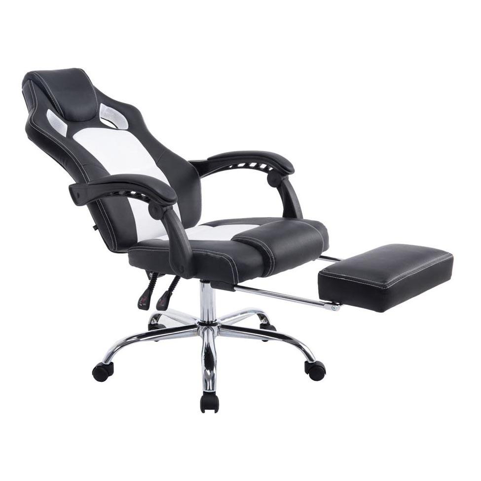 Cadeira Gaming SPRINT, Apoia Pés Extensível, Malha Respirável, Em Pele, Branco