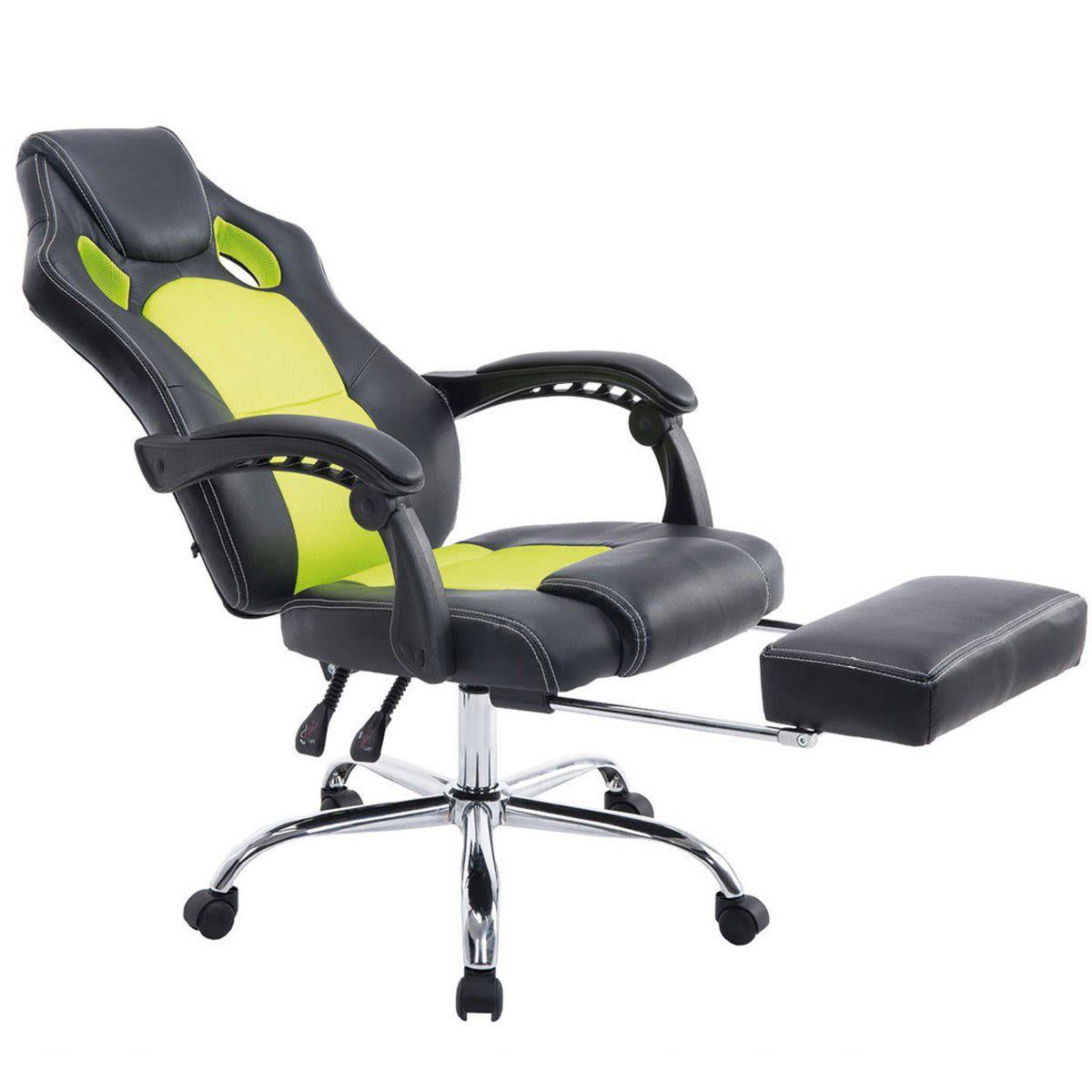 Cadeira Gaming SPRINT, Apoia Pés Extensível, Malha Respirável, Em Pele, Verde