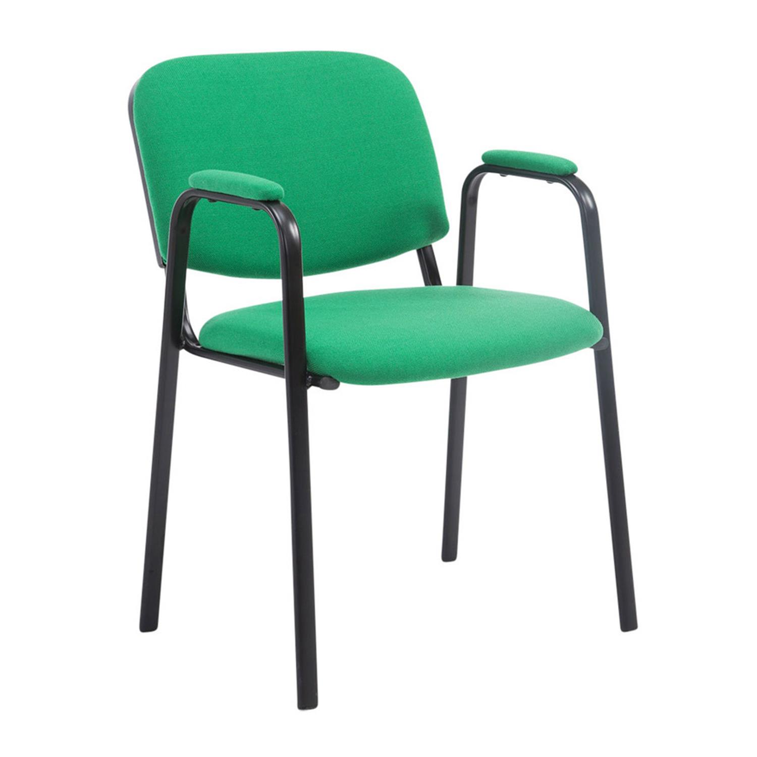 Cadeira de Visita MOBY COM BRAÇOS, Conforto, Pernas Pretas, Cor Verde