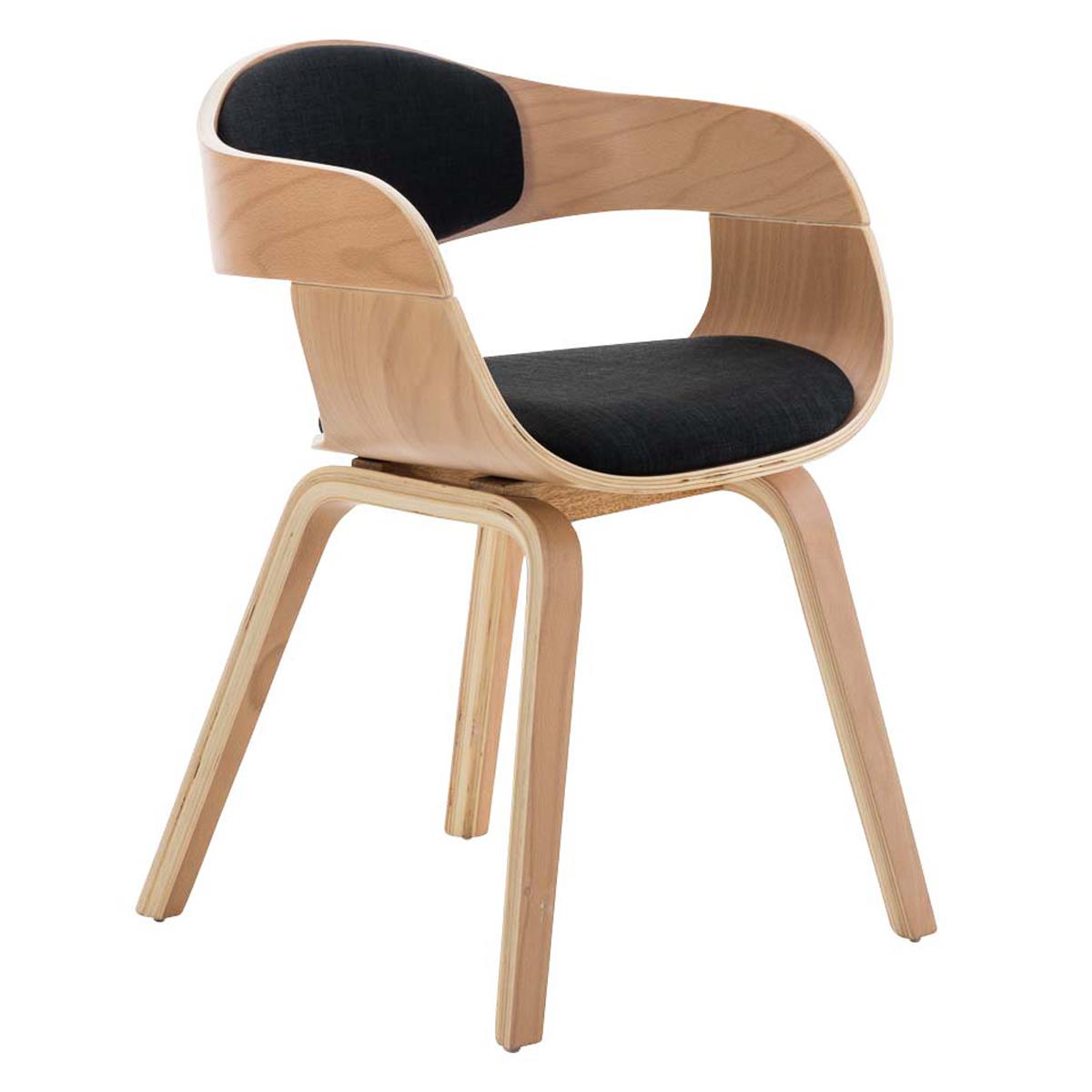 Cadeira de Visita BUTAN PANO, Exclusivo Design, Em Madeira, Cor Faia, Em preto
