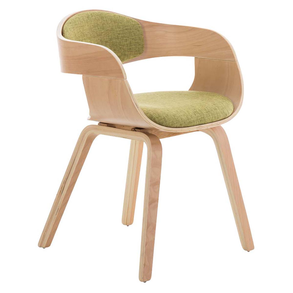 Cadeira de Visita BUTAN PANO, Exclusivo Design, Em Madeira, Cor Faia, Em Verde