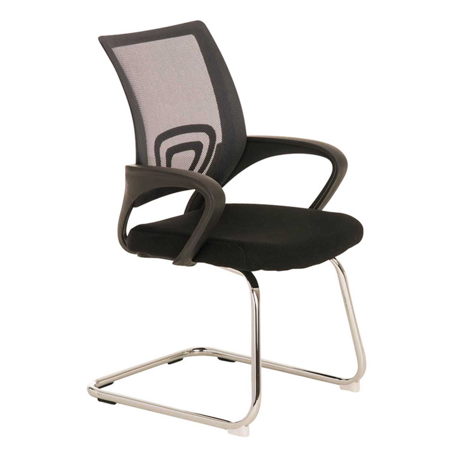 Cadeira de Visita SEUL V, Design Atractivo, Assento Acolchoado, Cor Cinzento