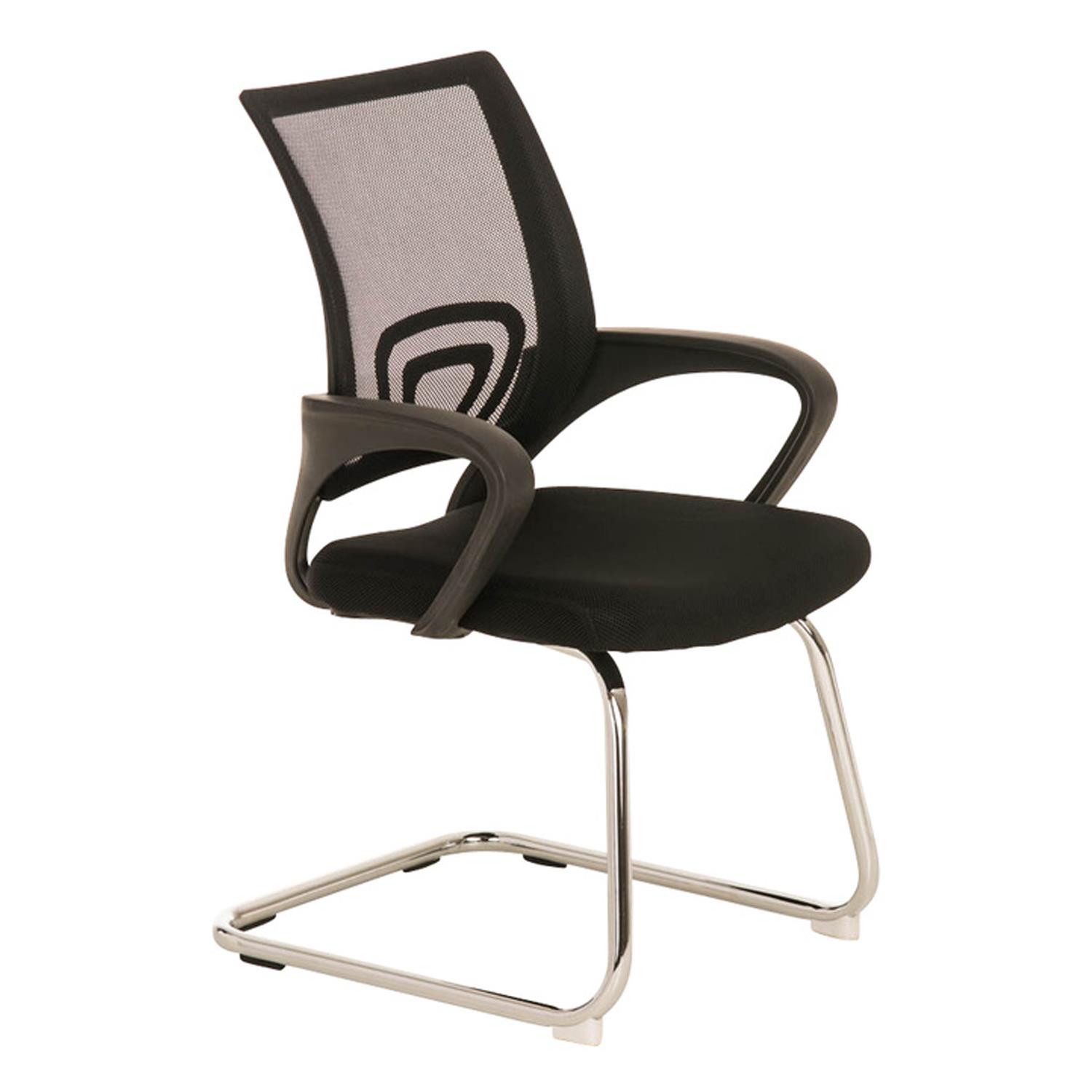 Cadeira de Visita SEUL V, Design Atractivo, Assento Acolchoado, Cor Preto
