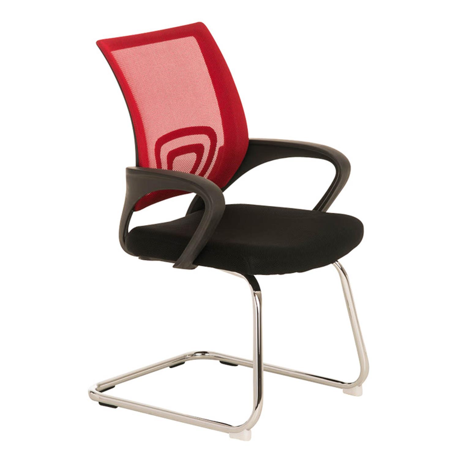 Cadeira de Visita SEUL V, Design Atractivo, Assento Acolchoado, Cor Vermelho