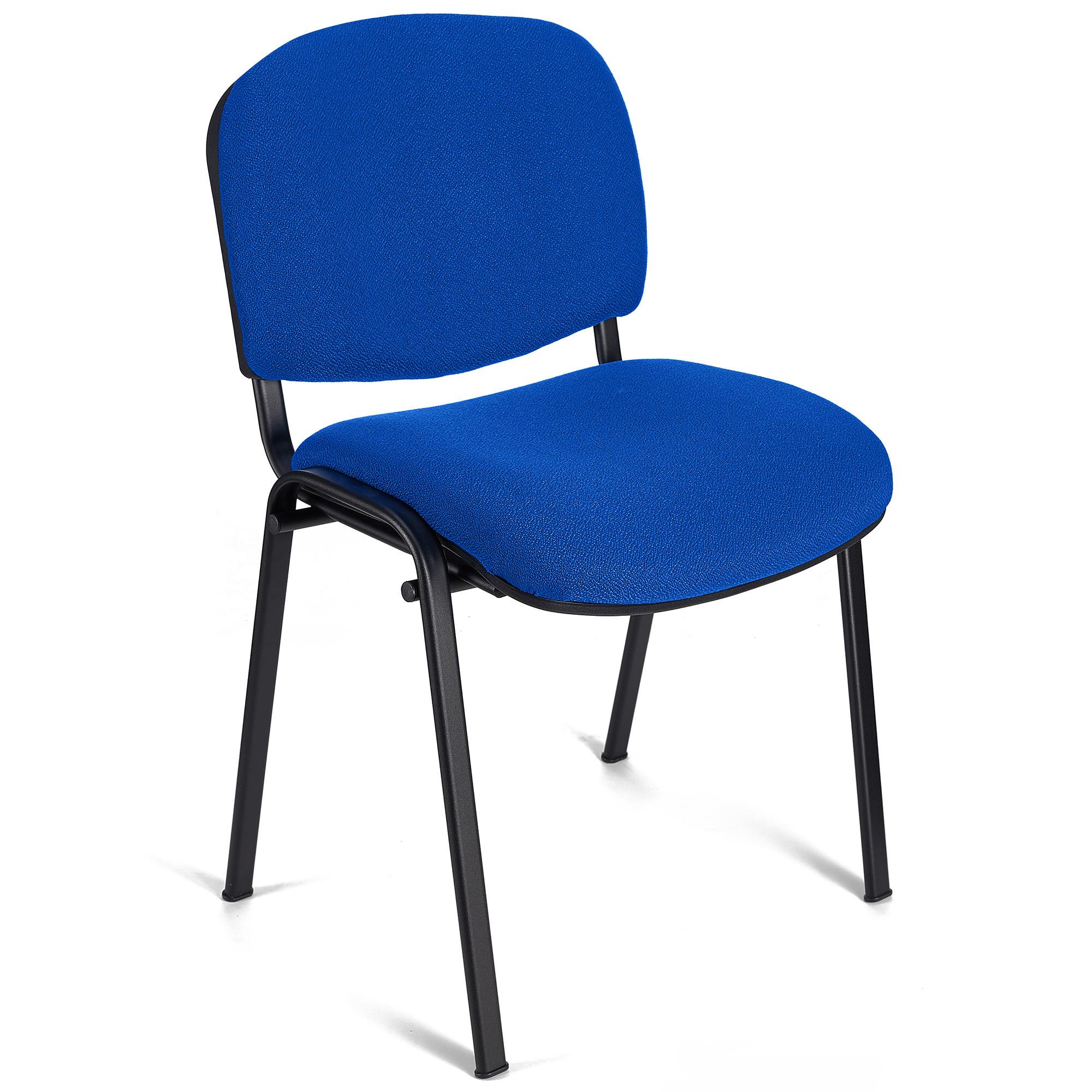 Cadeira de Visita MOBY BASE, Confortável e Prática, Pernas Pretas, Cor Azul 