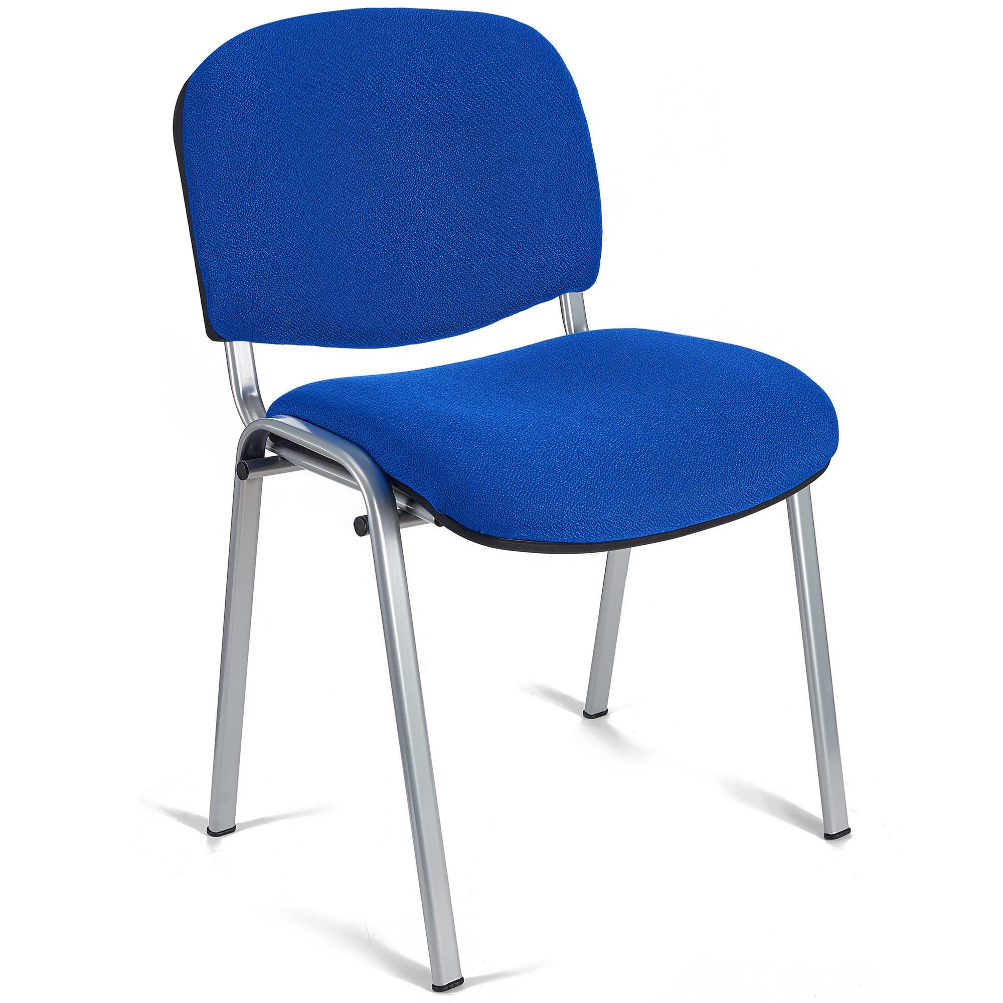 Cadeira de Visita MOBY BASE, Confortável e Prática, Pernas Cinza, Cor Azul