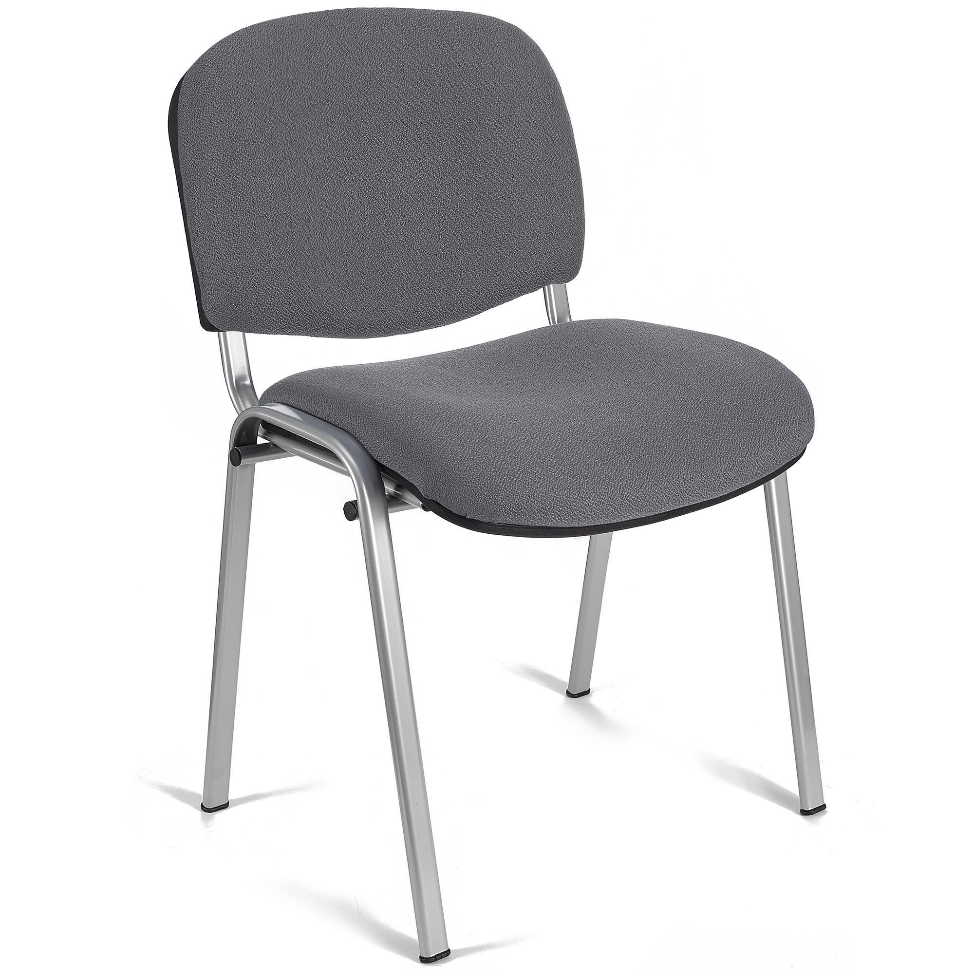 Cadeira de Visita MOBY BASE, Confortável e Prática, Pernas Cinza, Cor Cinzento