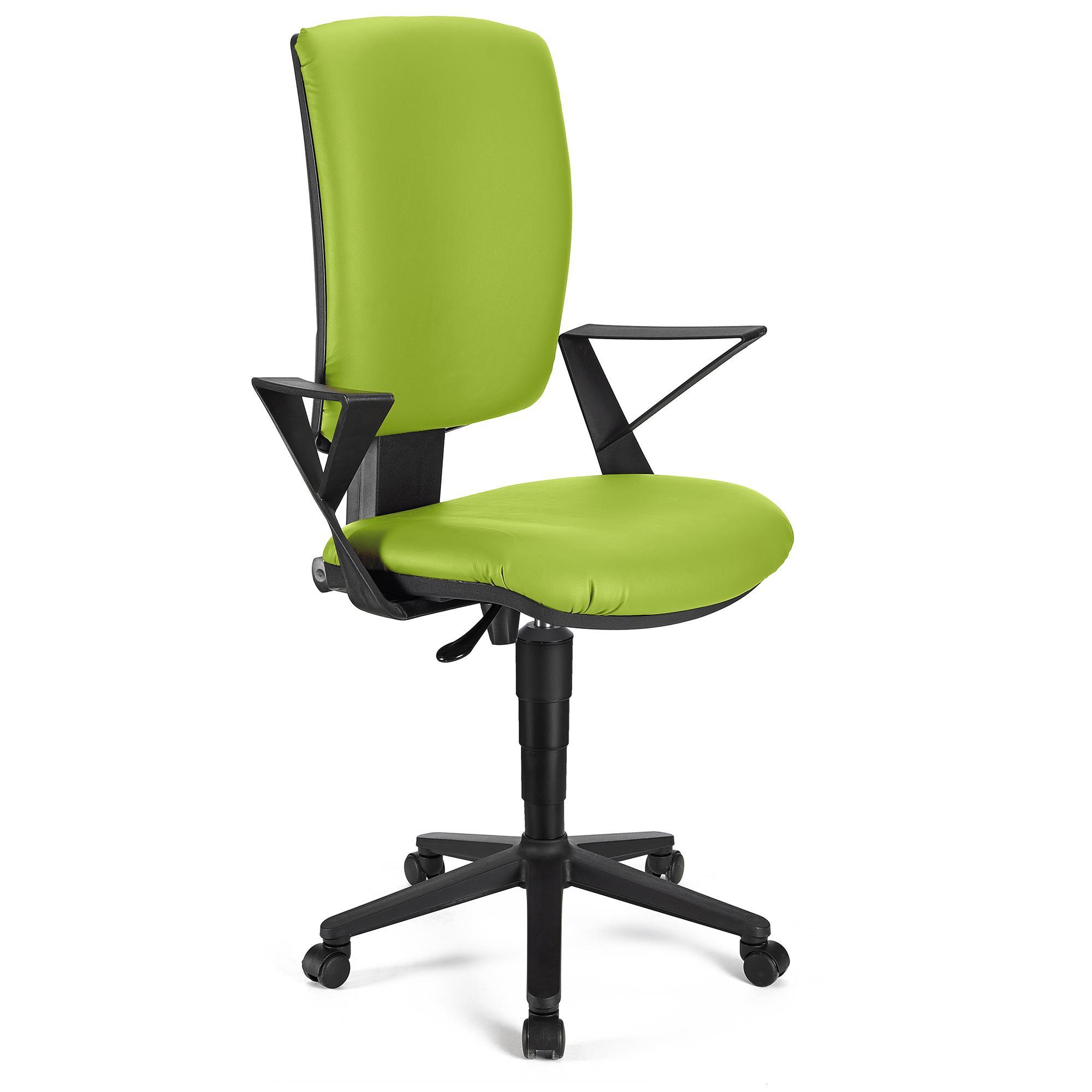 Cadeira de Escritório ATLAS PELE, Encosto Ajustável, Bom Acolchoado, Em Verde