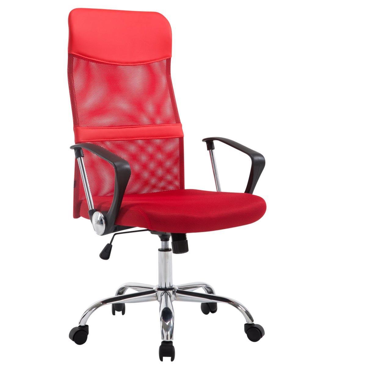 Cadeira de escritório ASPEN XL, Malha respirável, assento acolchoado e até 150 kg, Cor Vermelho