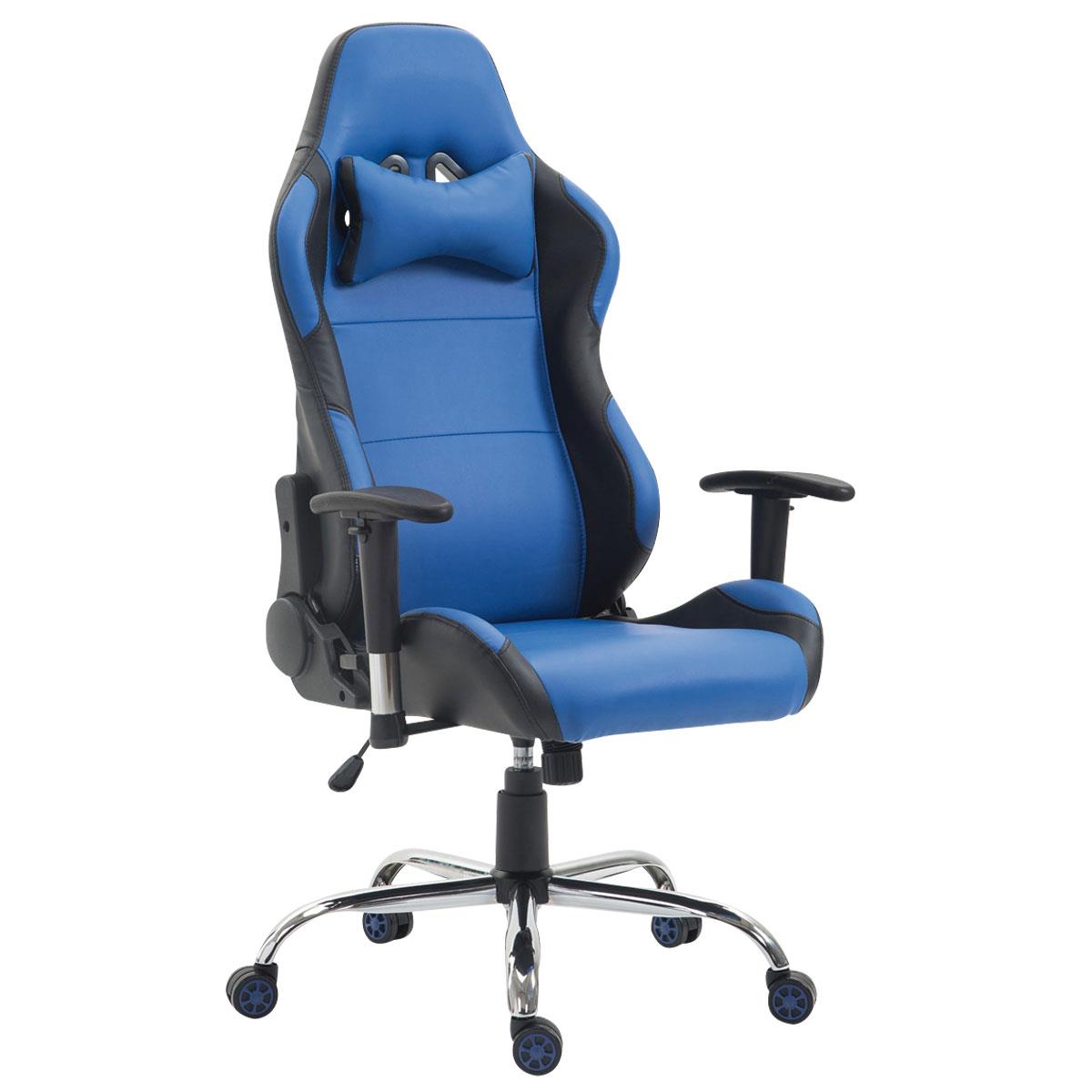 Cadeira Gaming ROSBY, Design Desportivo e Muito Confortável, Em Pele, Cor Azul