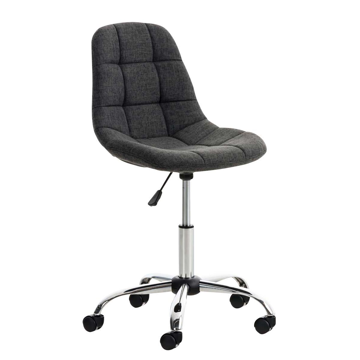  Cadeira de escritório EMILY, estrutura metálica, em pano cor Cinza escuro
