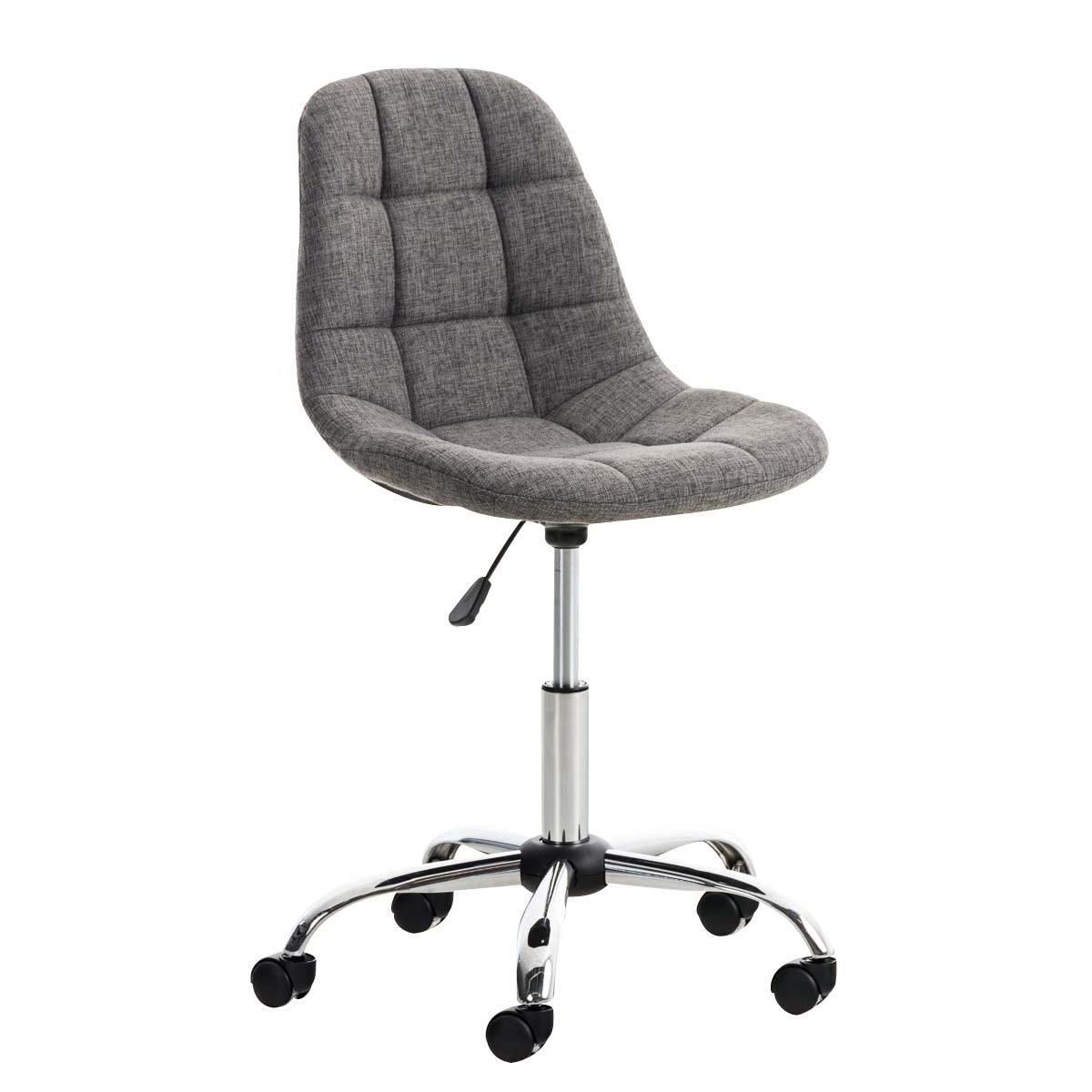 Cadeira de escritório EMILY, estrutura metálica, em pano cor Cinza claro