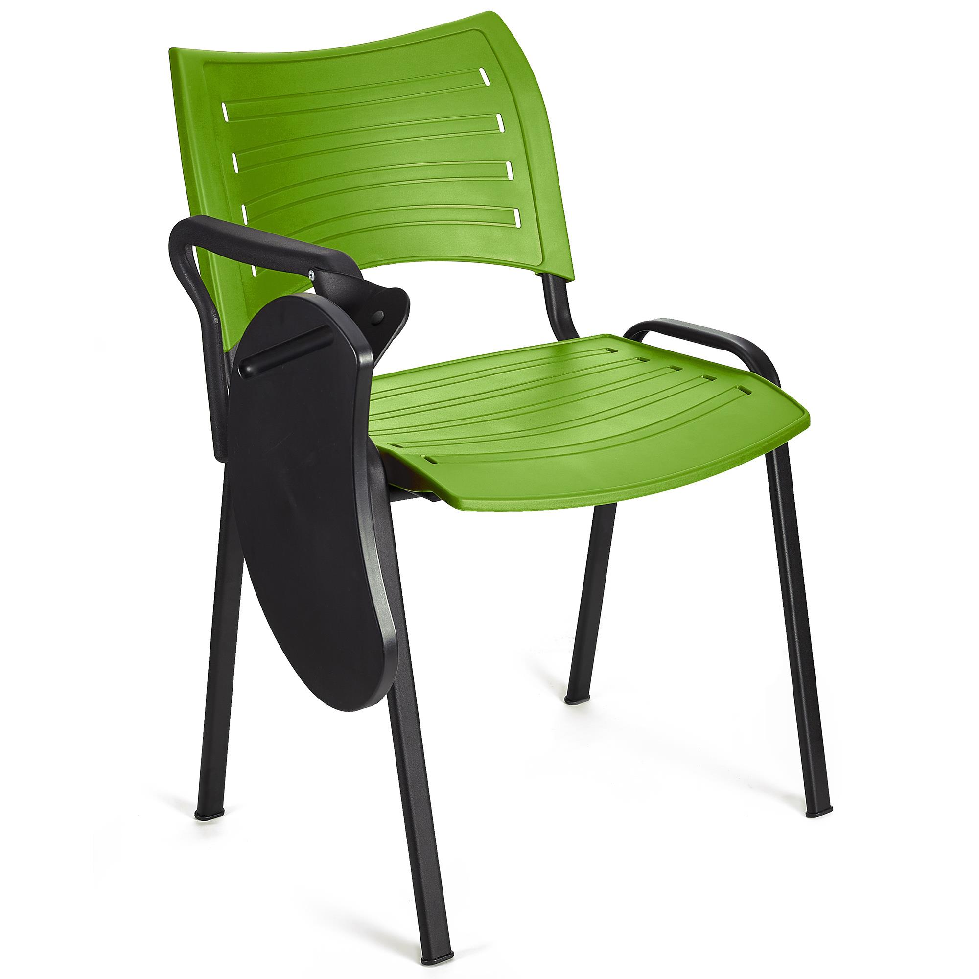Cadeira de Visita ELVA COM PALMATÓRIA, Confortável, Pernas Pretas, Cor Verde