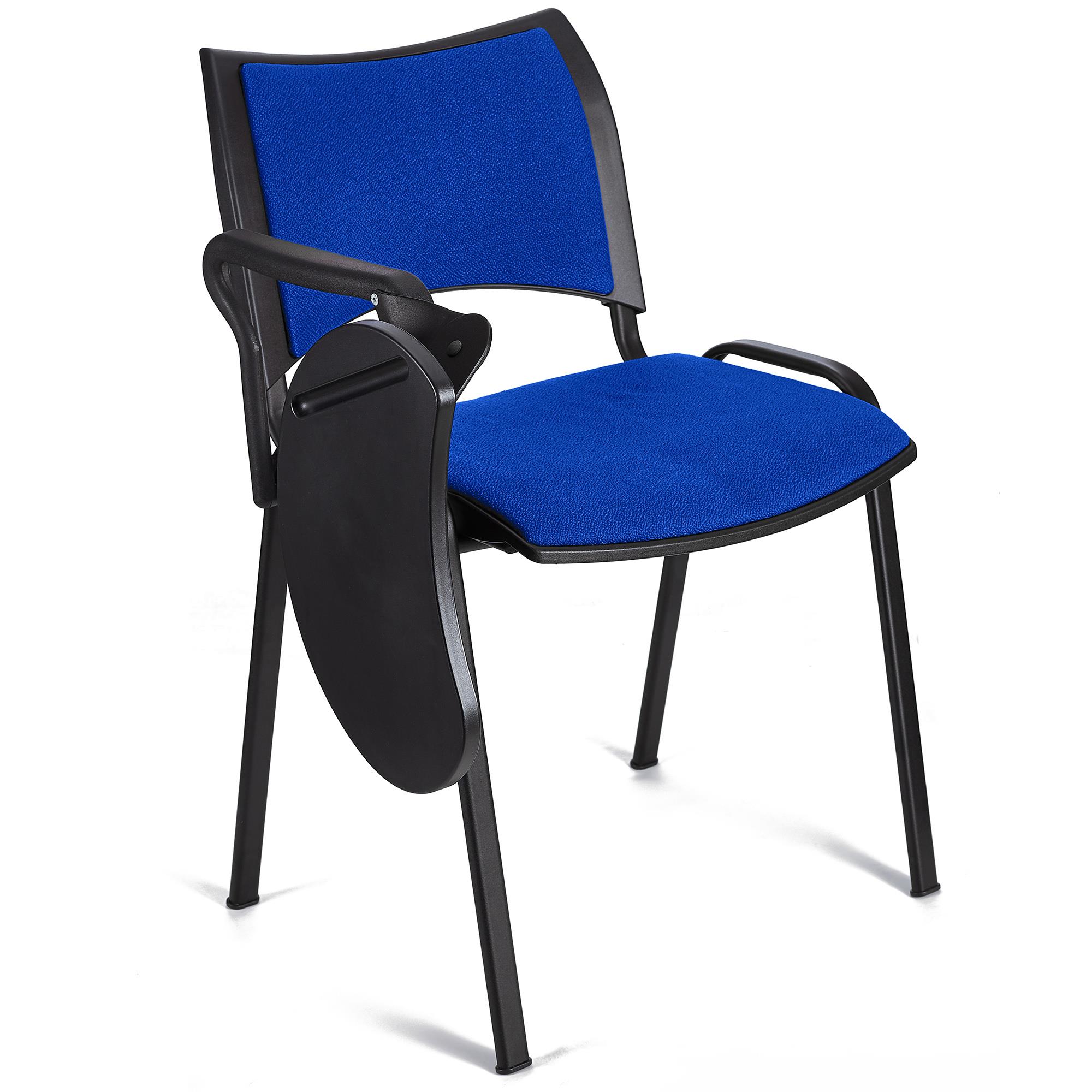 Cadeira de Visita ROMEL COM PALMATÓRIA, Empilhável, Pernas Pretas, Em Pano, Azul