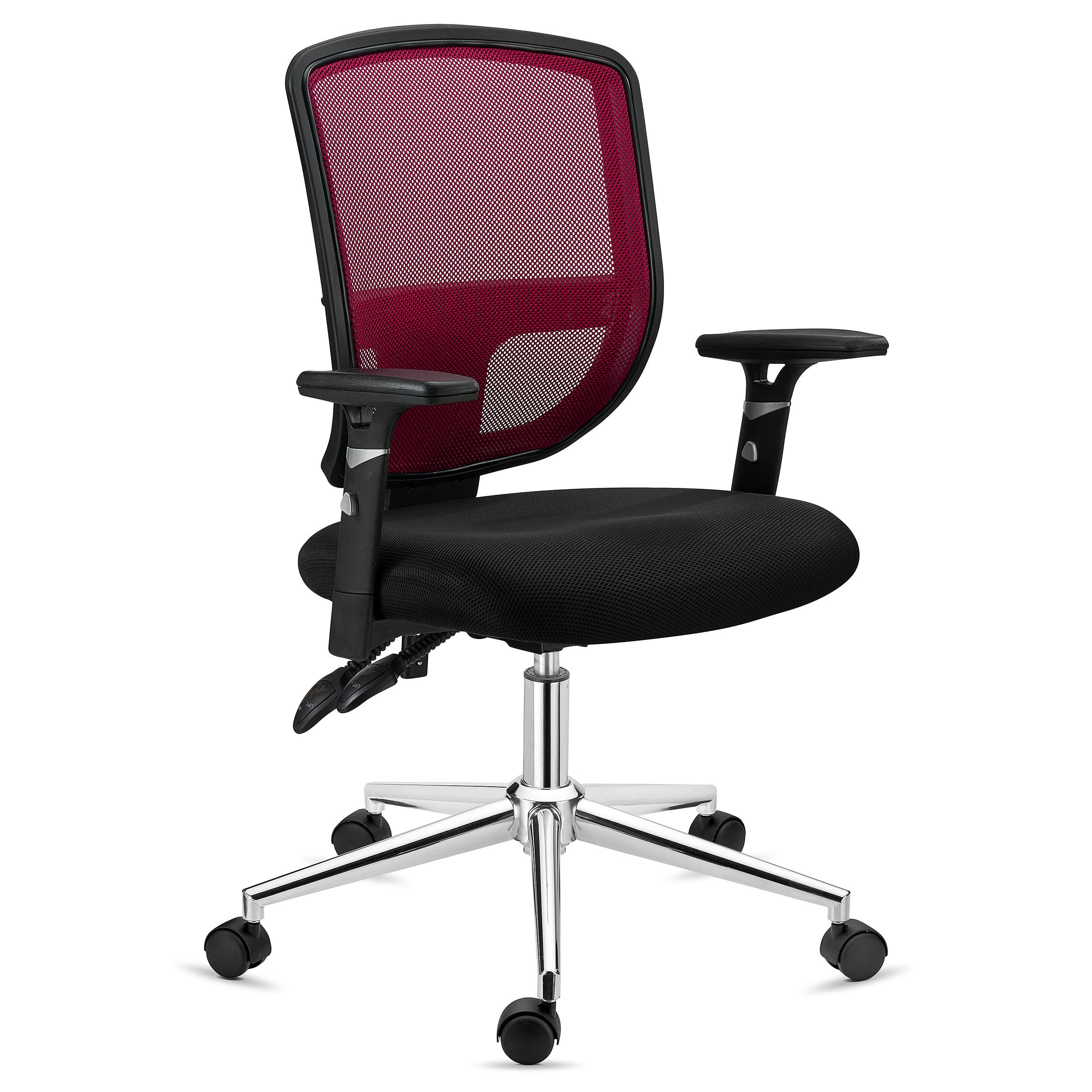 Cadeira de Escritório DINAMIC, Uso 8H, Encosto Ajustável, Cómoda e Robusta, Em Vermelho