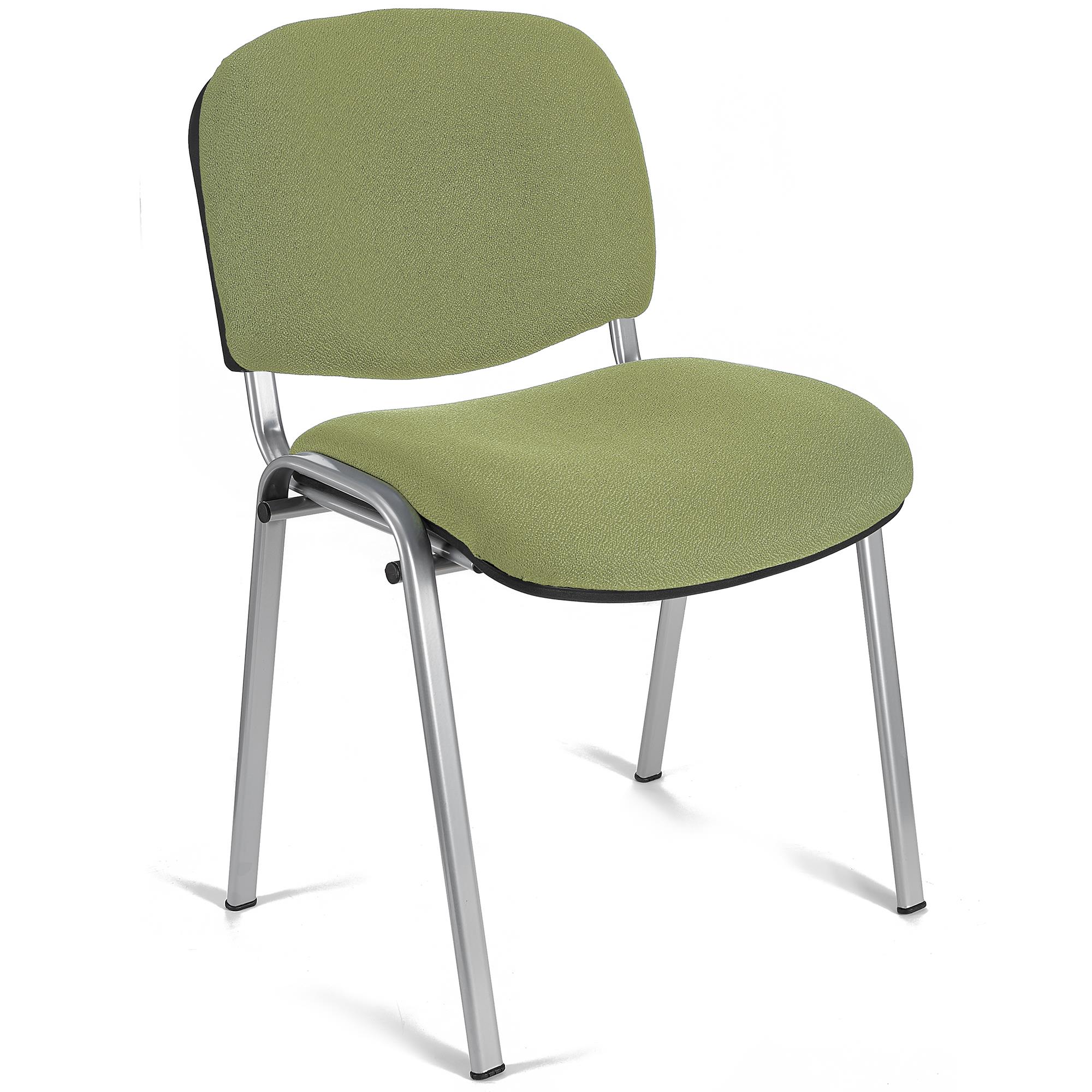 Cadeira de Visita MOBY BASE, Confortável e Prática, Pernas Cinza, Cor Verde