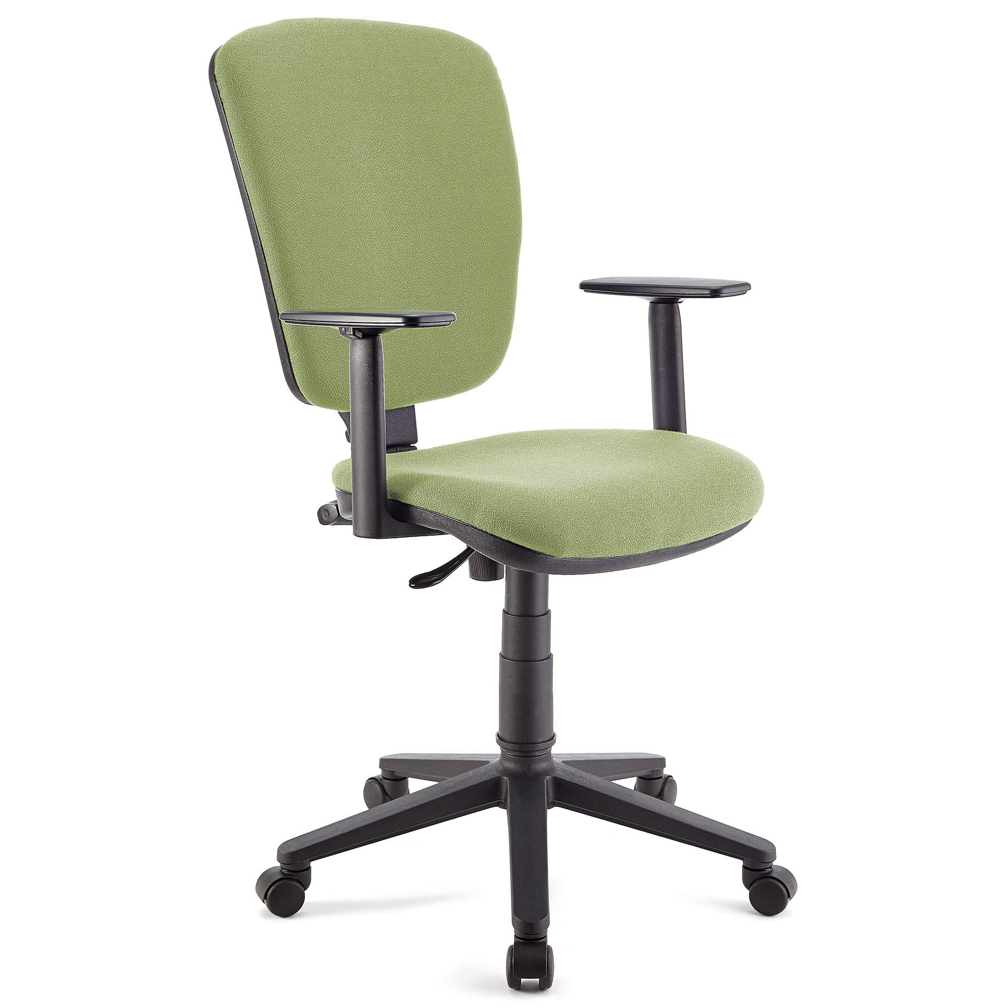 Cadeira de Escritório CALIPSO PLUS, Encosto e Apoia braços Ajustáveis, Em Pano,Verde