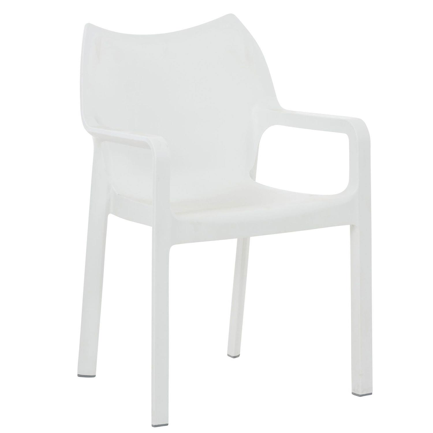 Cadeira de Visita RAMOS, Apoia Braços Integrados, Moderno e Resistente, Cor Branco