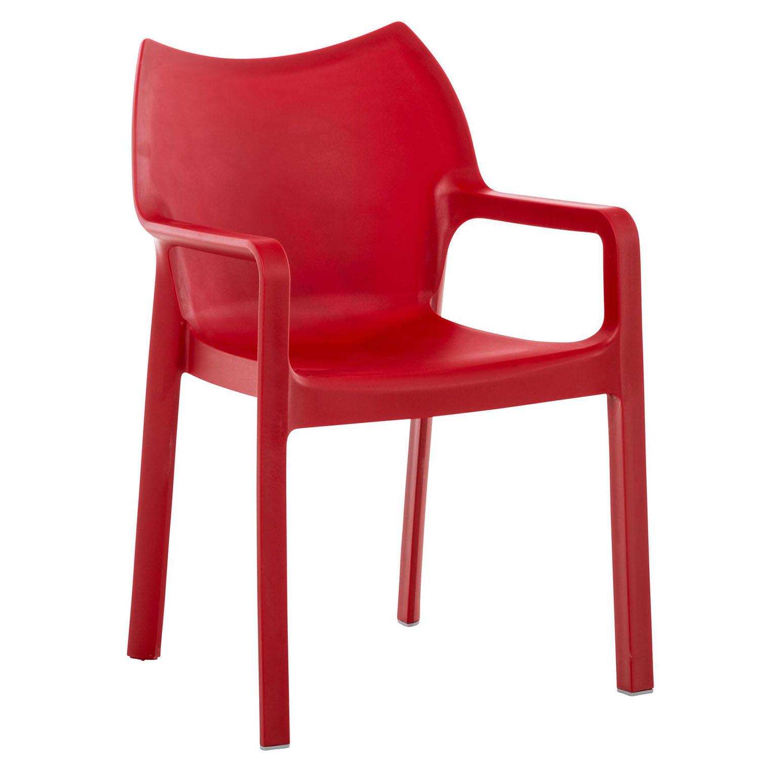 Cadeira de Visita RAMOS, Apoia Braços Integrados, Moderno e Resistente, Cor Vermelho