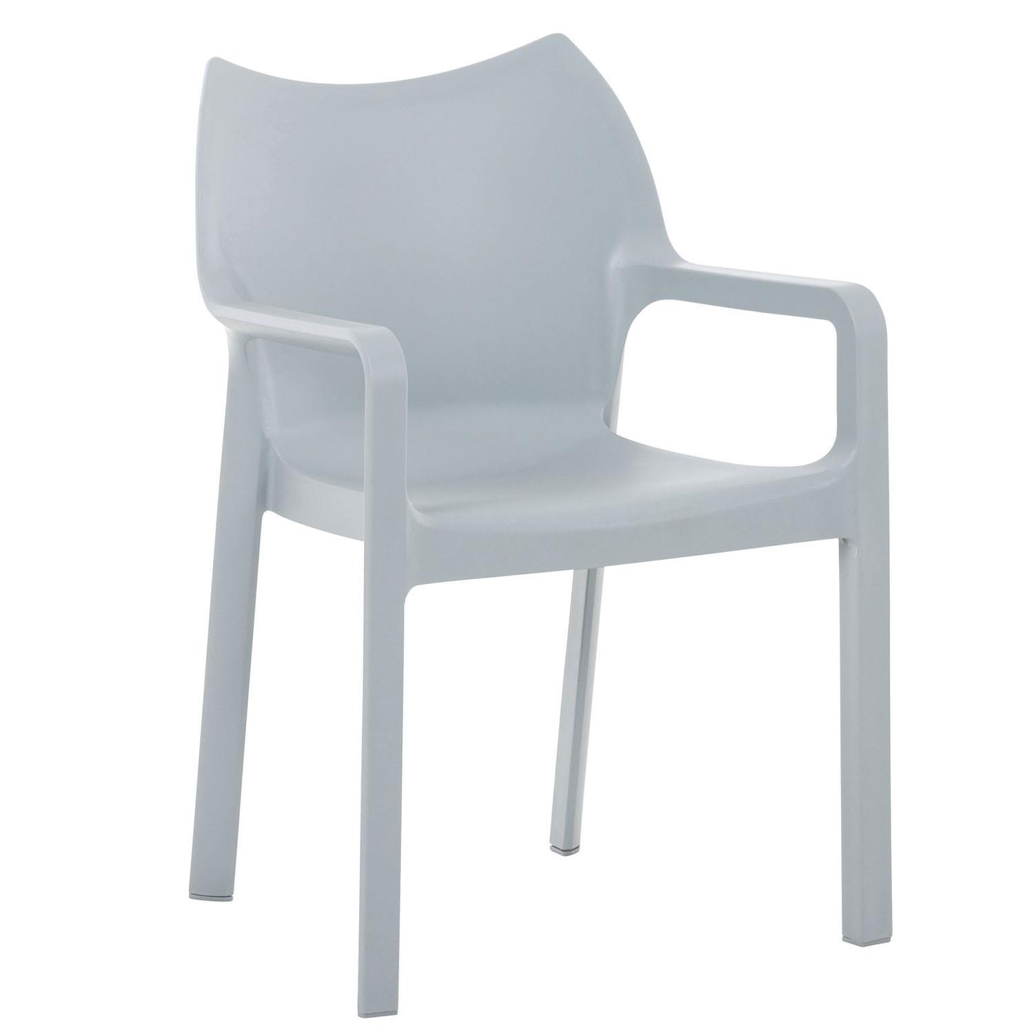 Cadeira de Visita RAMOS, Apoia Braços Integrados, Moderno e Resistente, Cor Cinza Claro